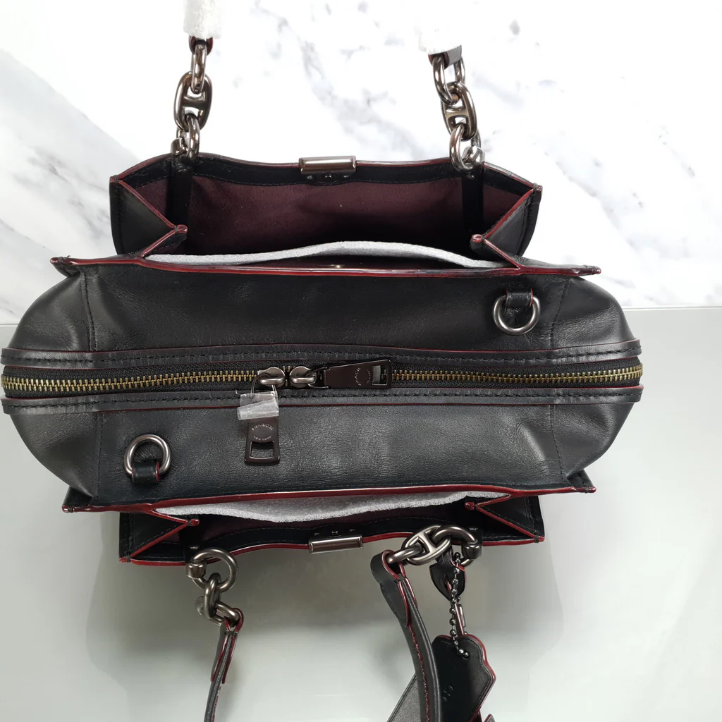 Rare Coach Dreamer in Black Smooth Leather With Genuine Snakeskin Patchwork Detail - Image 7