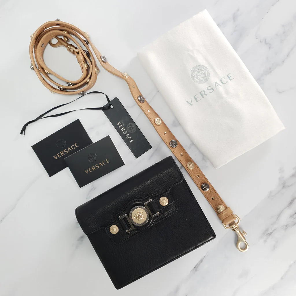 Rare Versace Tribute Medusa Crossbody bag in Cervo Leather with Colorblock Strap - Image 15