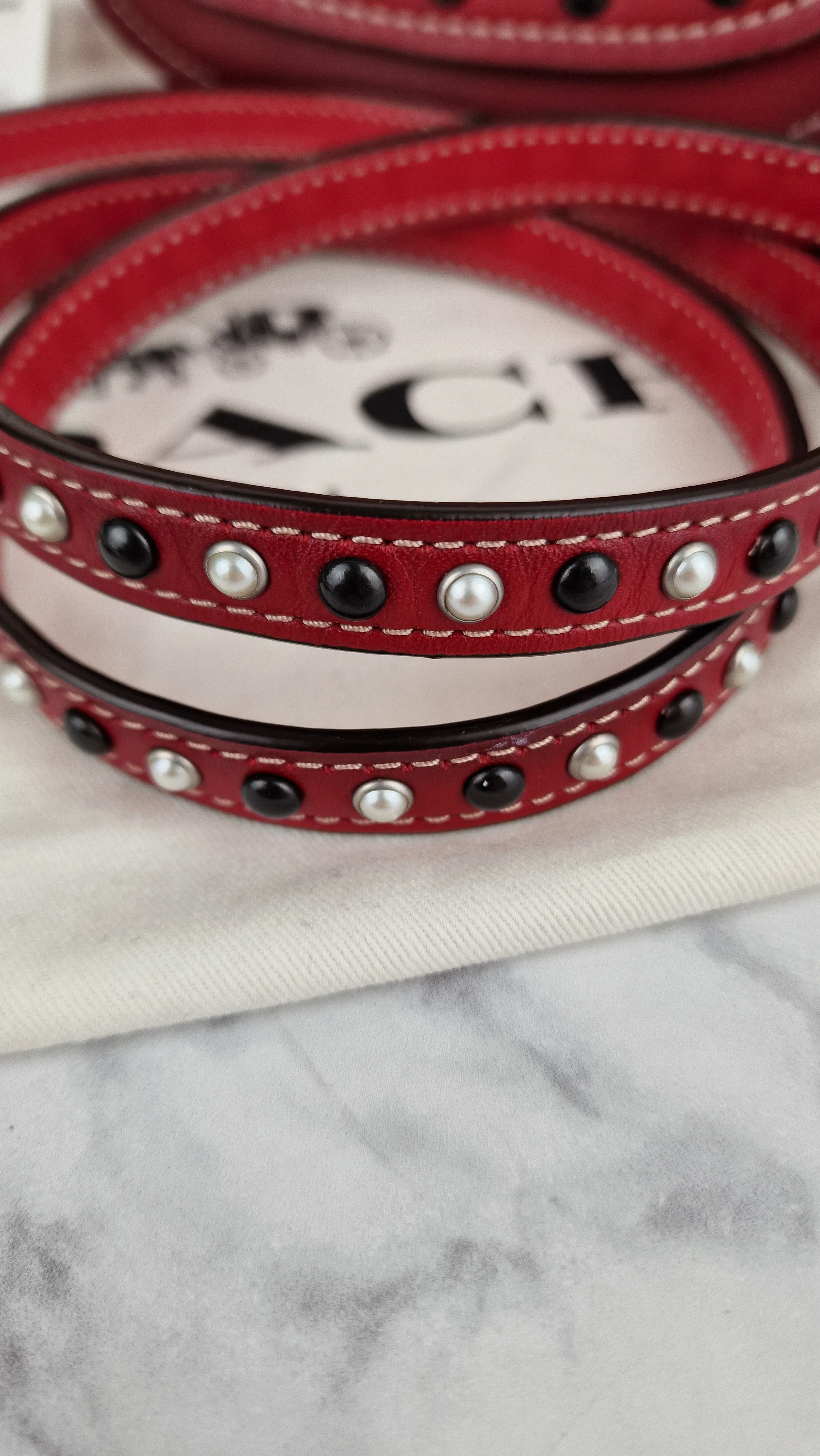 Coach 1941 Saddle 17 With Western Rivets in Red Leather - Coach 56564 - Image 3