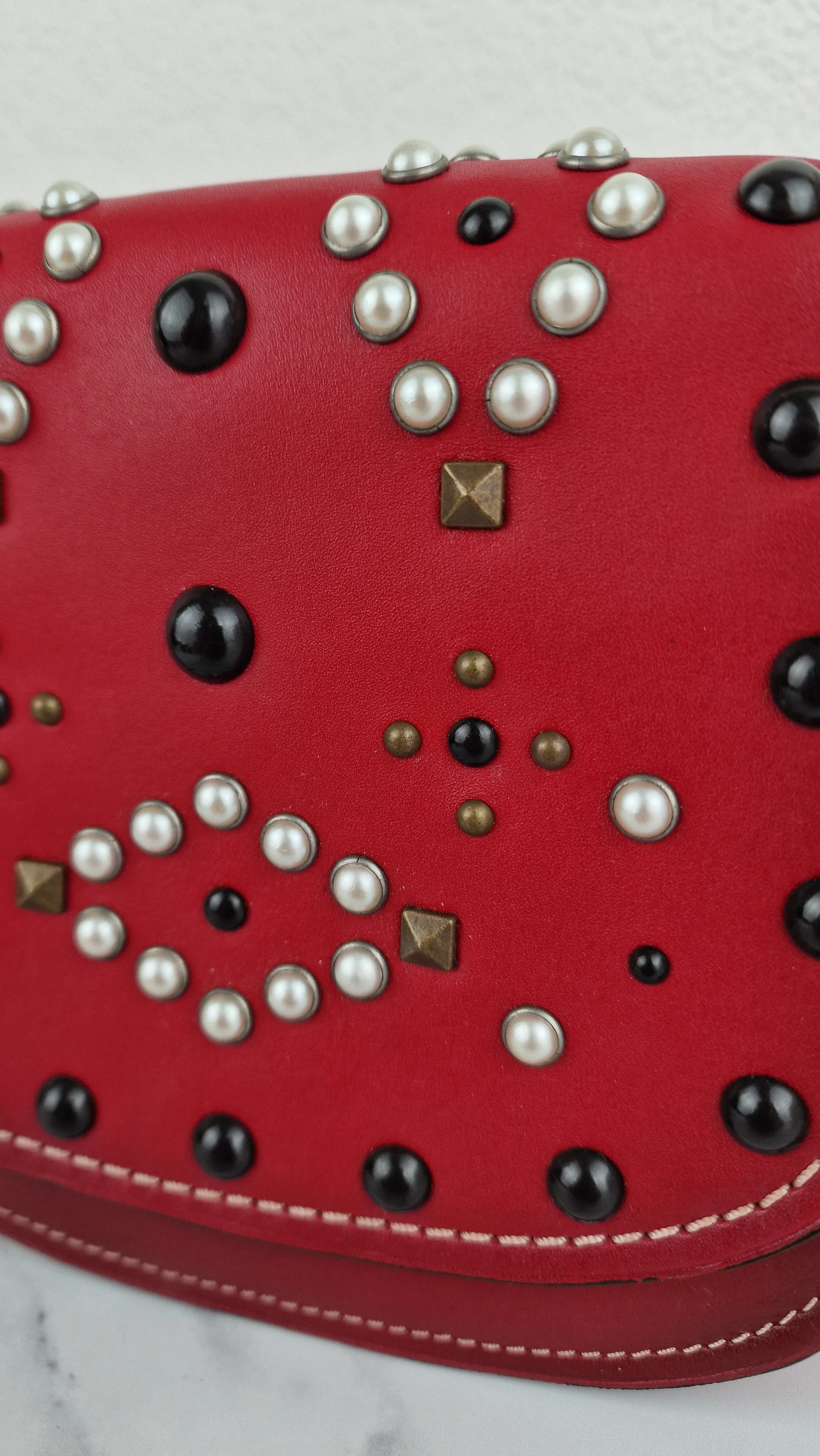 Coach 1941 Saddle 17 With Western Rivets in Red Leather - Coach 56564 - Image 4