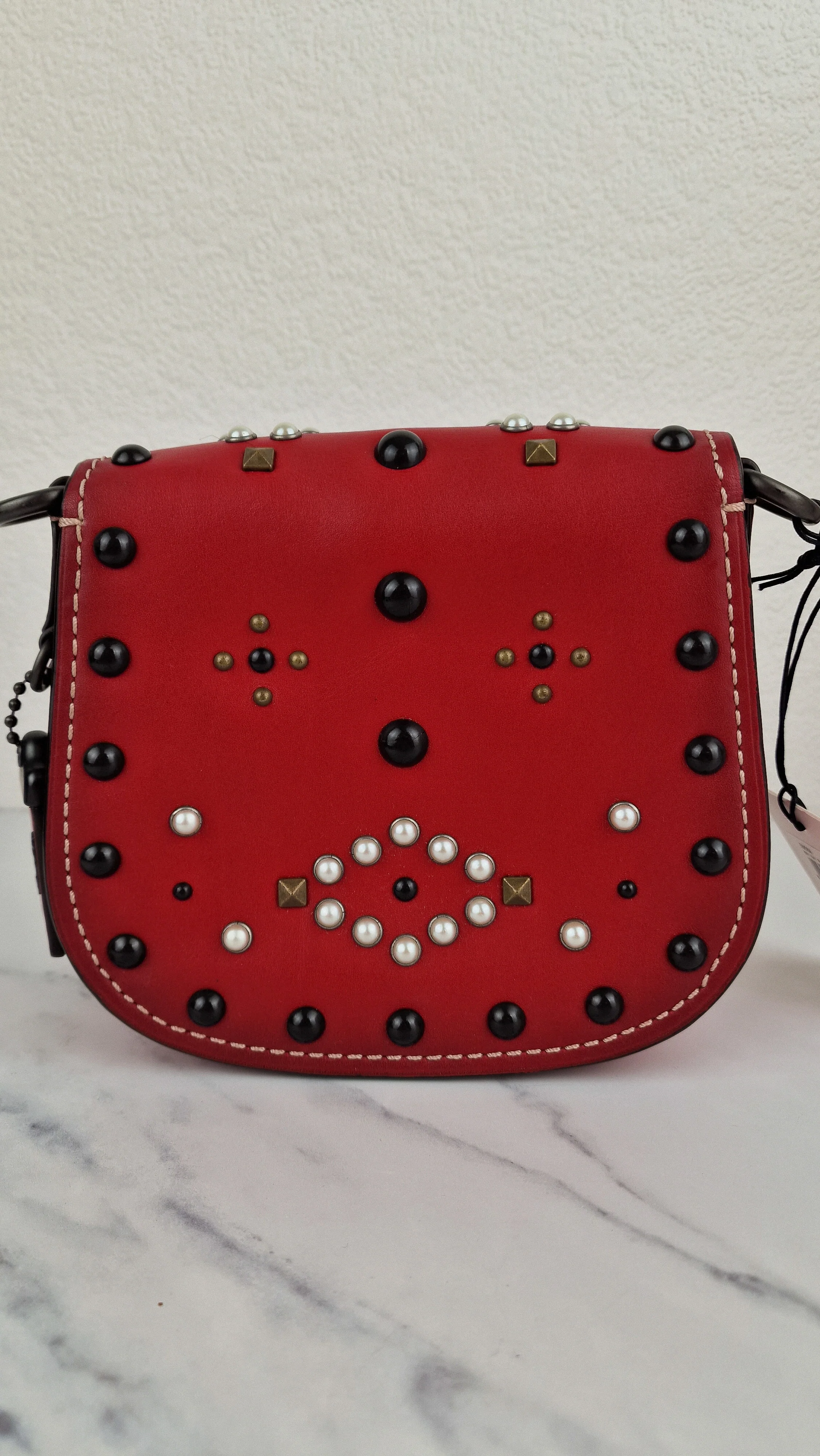 Coach 1941 Saddle 17 With Western Rivets in Red Leather - Coach 56564 - Image 6