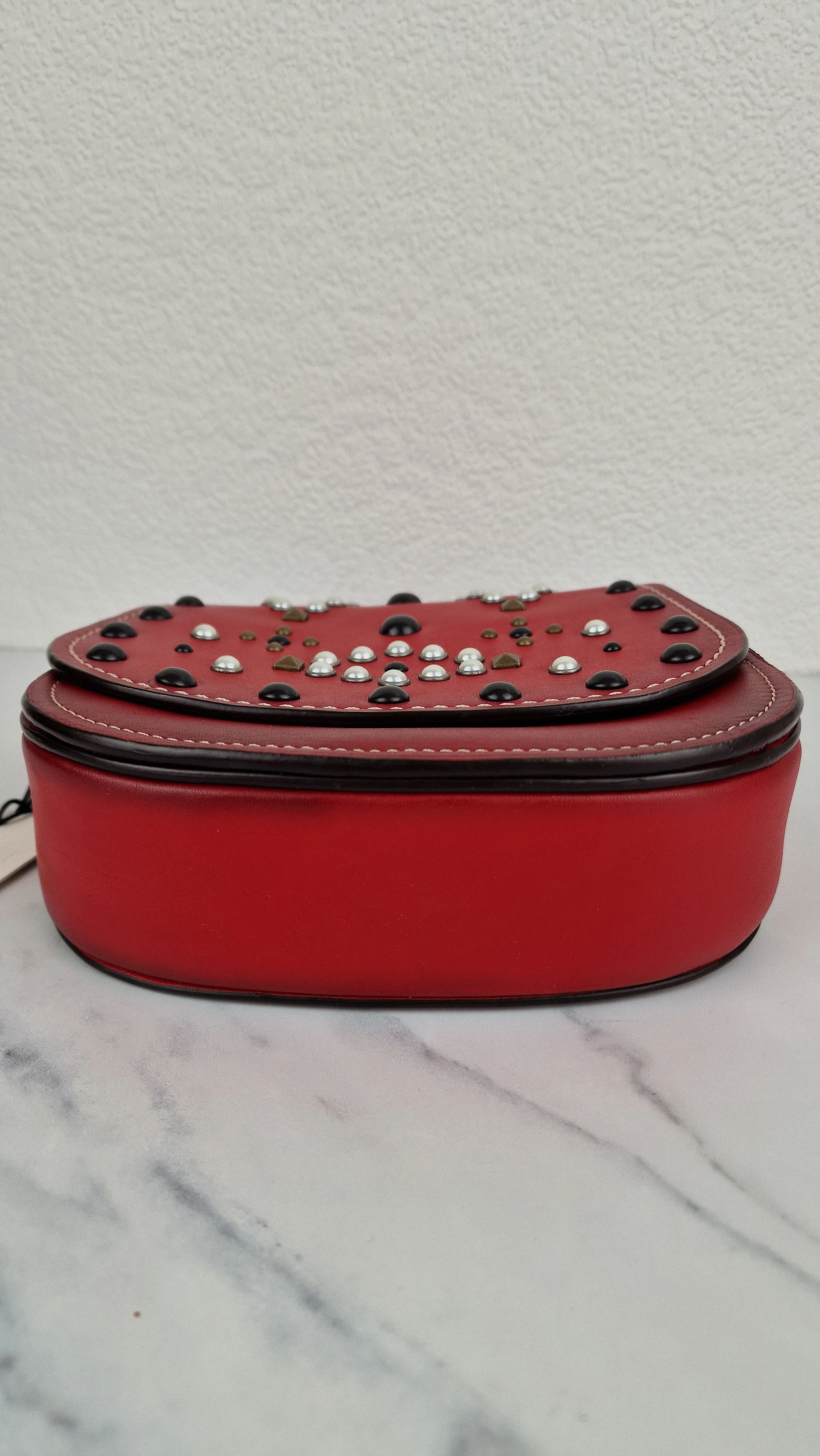 Coach 1941 Saddle 17 With Western Rivets in Red Leather - Coach 56564 - Image 8