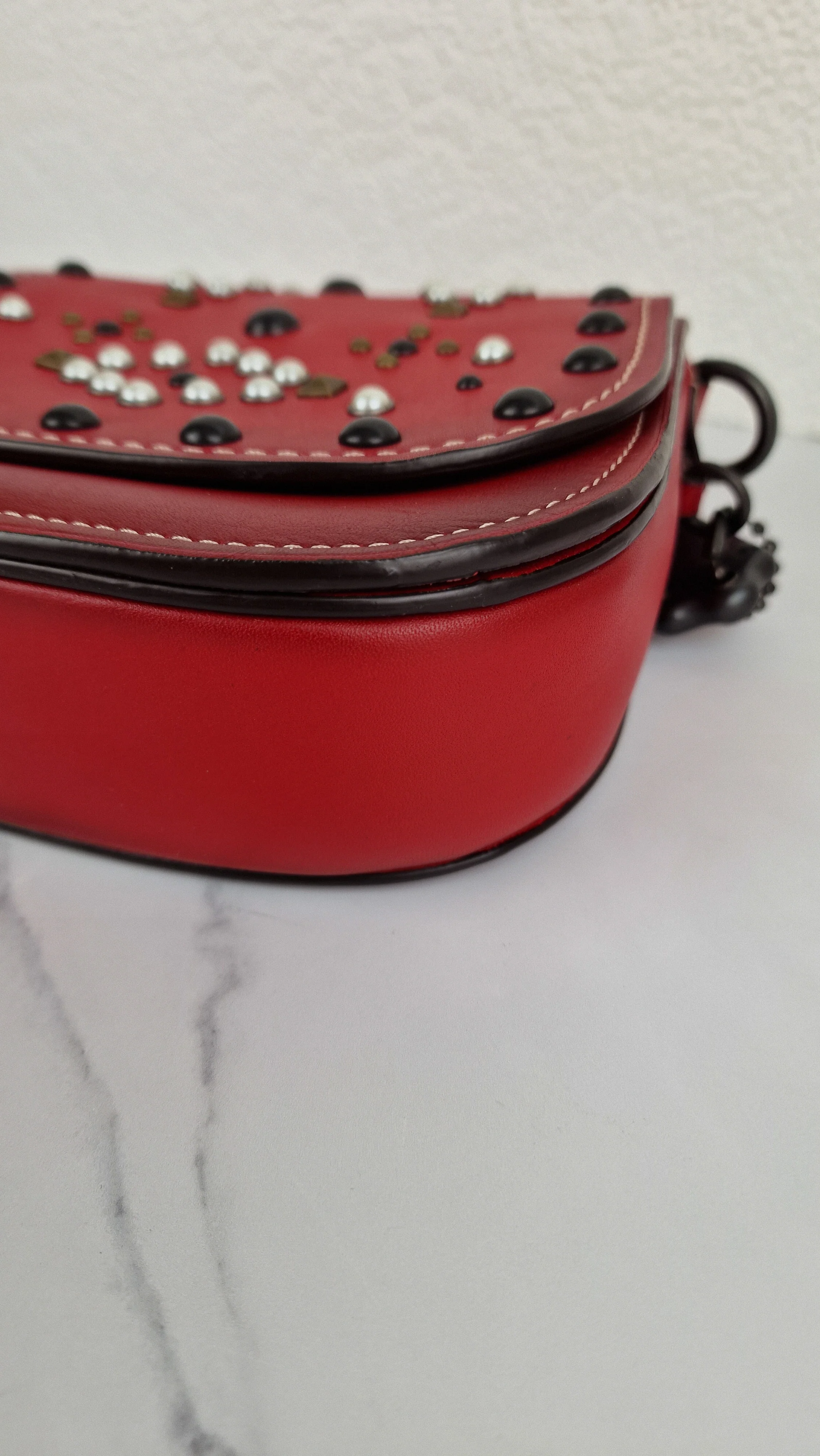 Coach 1941 Saddle 17 With Western Rivets in Red Leather - Coach 56564 - Image 9