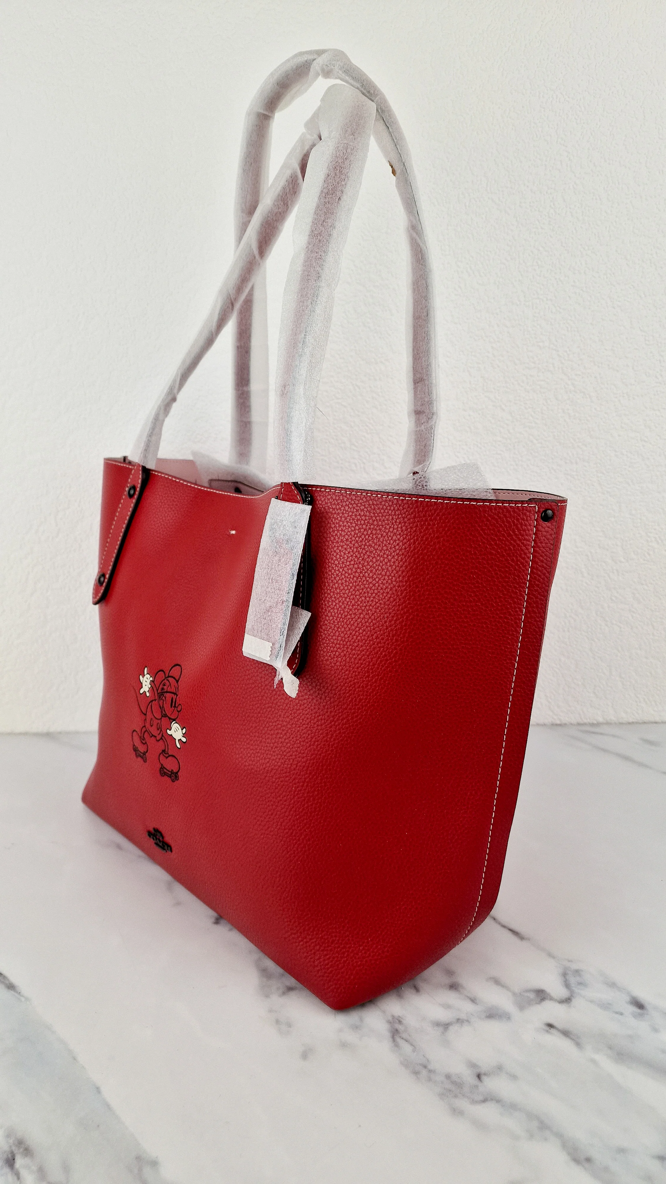 Disney x Coach Red Tote Bag with Mickey Mouse on Roller Skates LIMITED EDITION - Coach 69181 - Image 6
