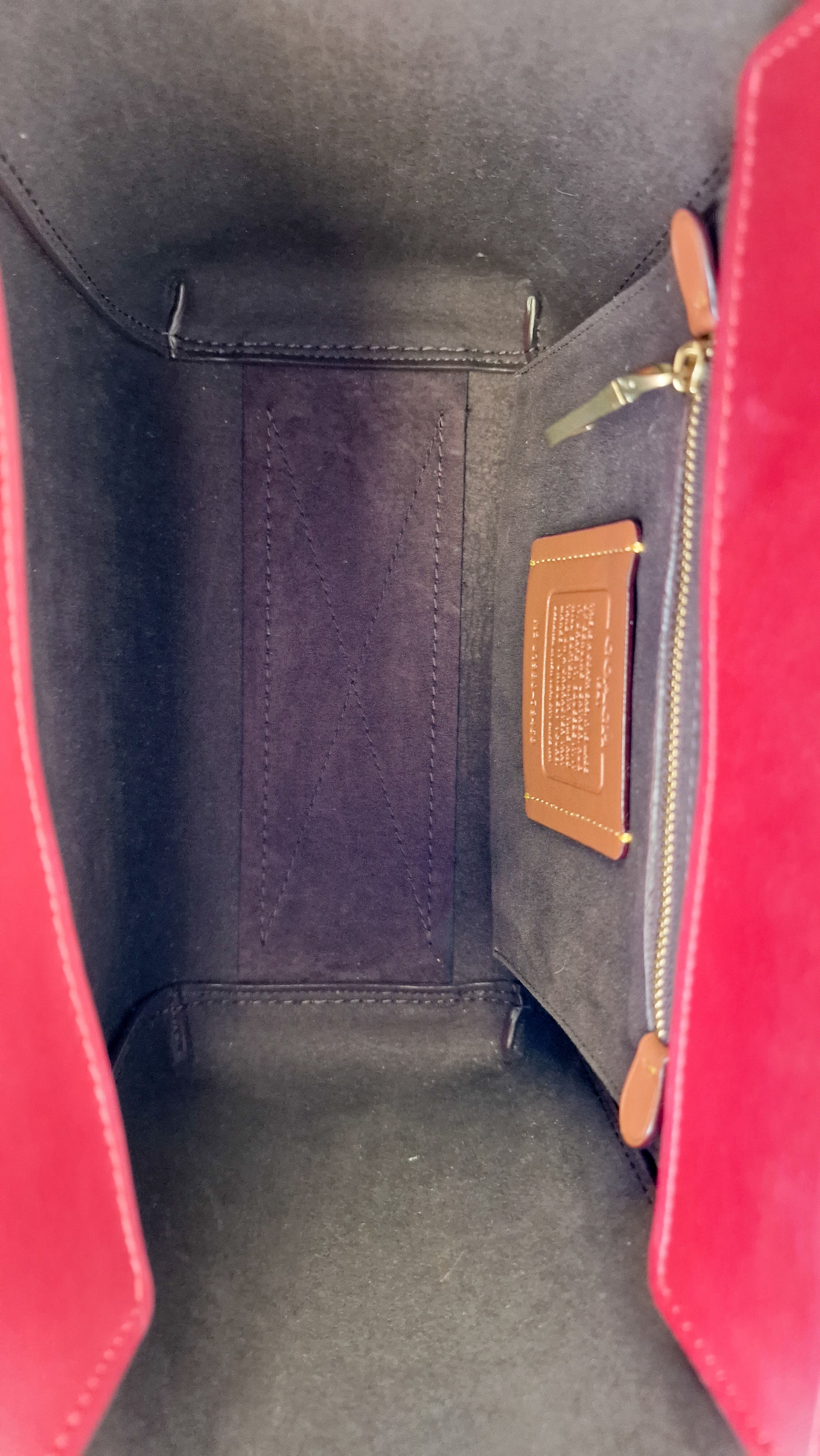 Coach 1941 Troupe Tote in Deep Red Glovetanned Smooth Leather & Buffalo-Embossed Leather - Handbag Crossbody Bag - Coach 79468 - Image 12