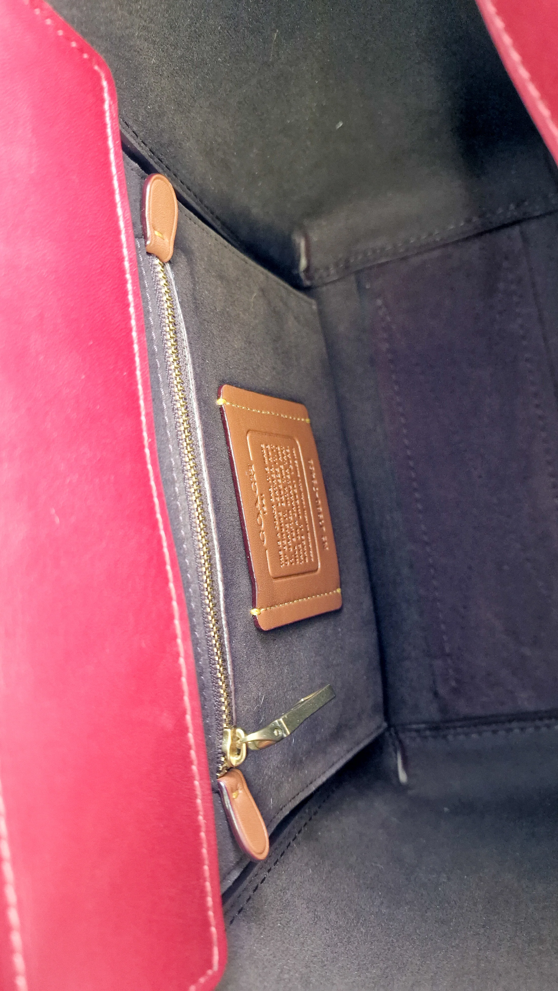 Coach 1941 Troupe Tote in Deep Red Glovetanned Smooth Leather & Buffalo-Embossed Leather - Handbag Crossbody Bag - Coach 79468 - Image 14
