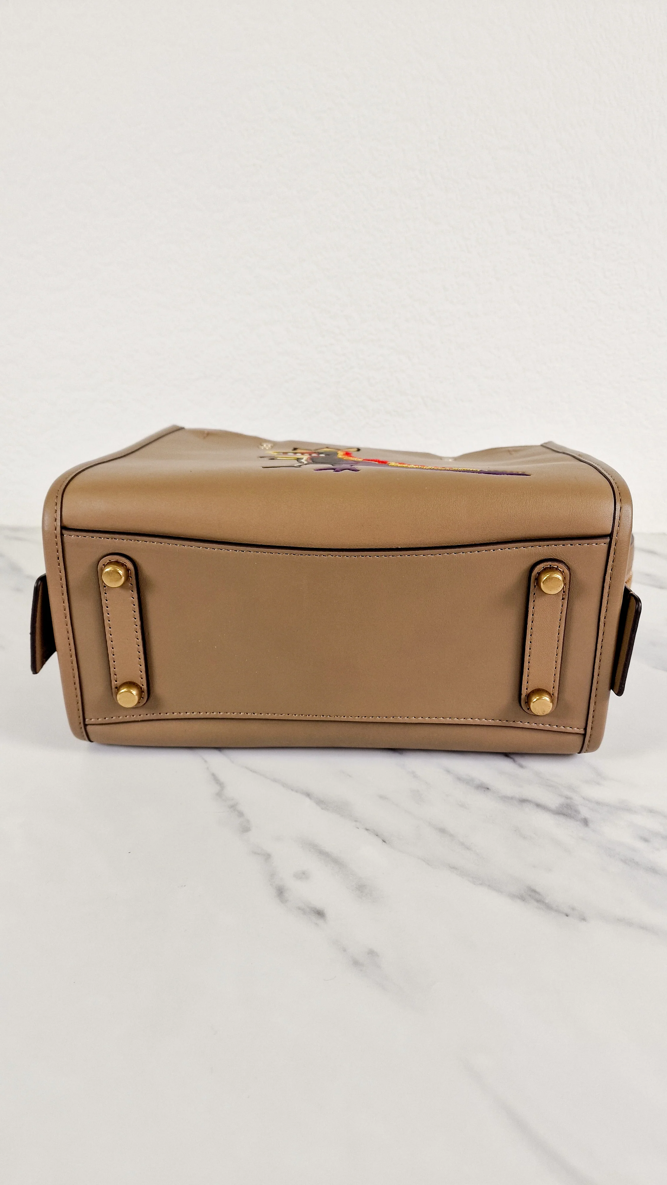 Coach x Jean-Michel Basquiat Rogue 25 Pez Dispenser Dinosaur Bag in Elm Leather & Suede - Handbag Crosbody Shoulder Bag in Taupe Beechwood - Coach 6889 - Image 11