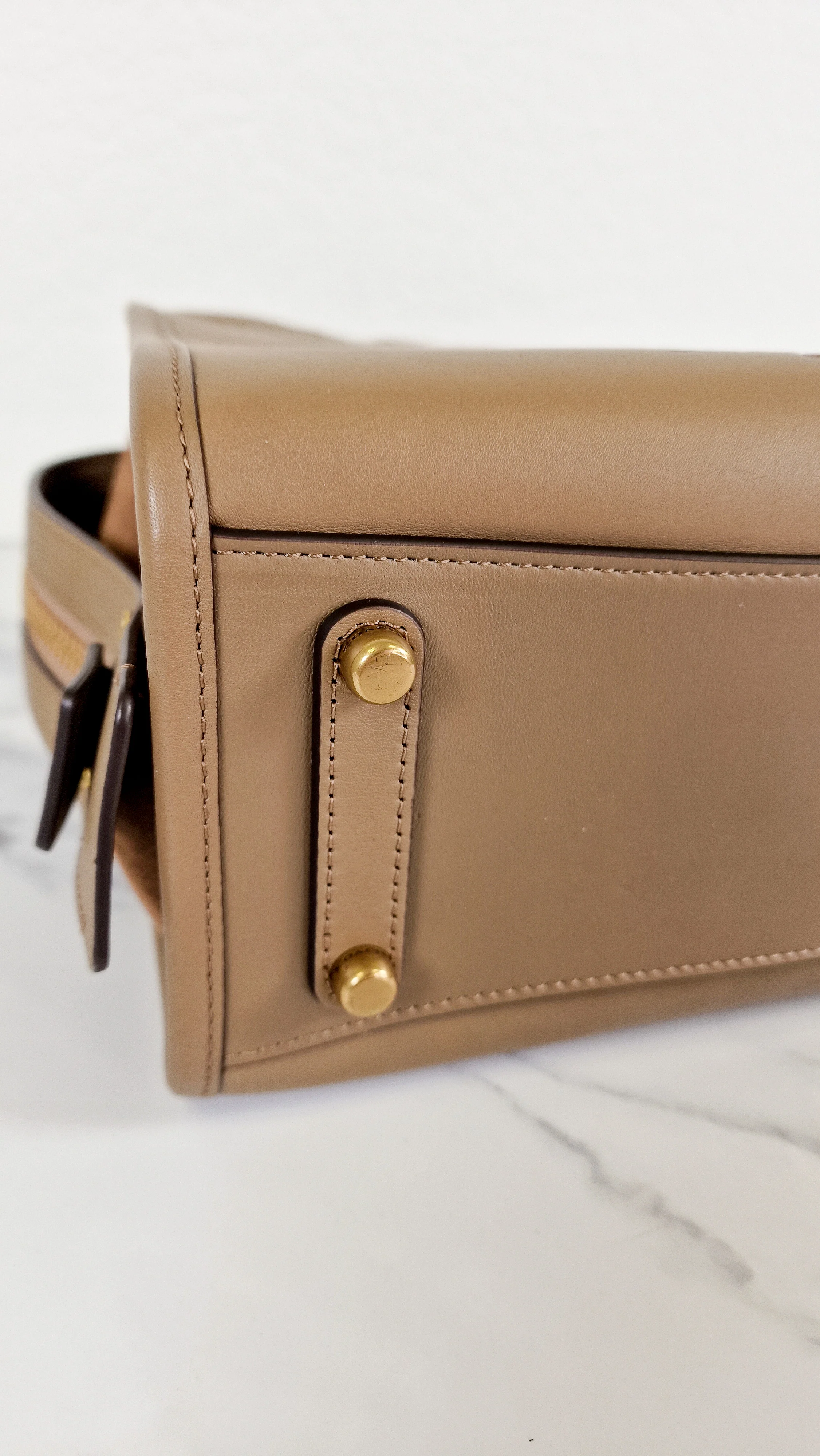 Coach x Jean-Michel Basquiat Rogue 25 Pez Dispenser Dinosaur Bag in Elm Leather & Suede - Handbag Crosbody Shoulder Bag in Taupe Beechwood - Coach 6889 - Image 12