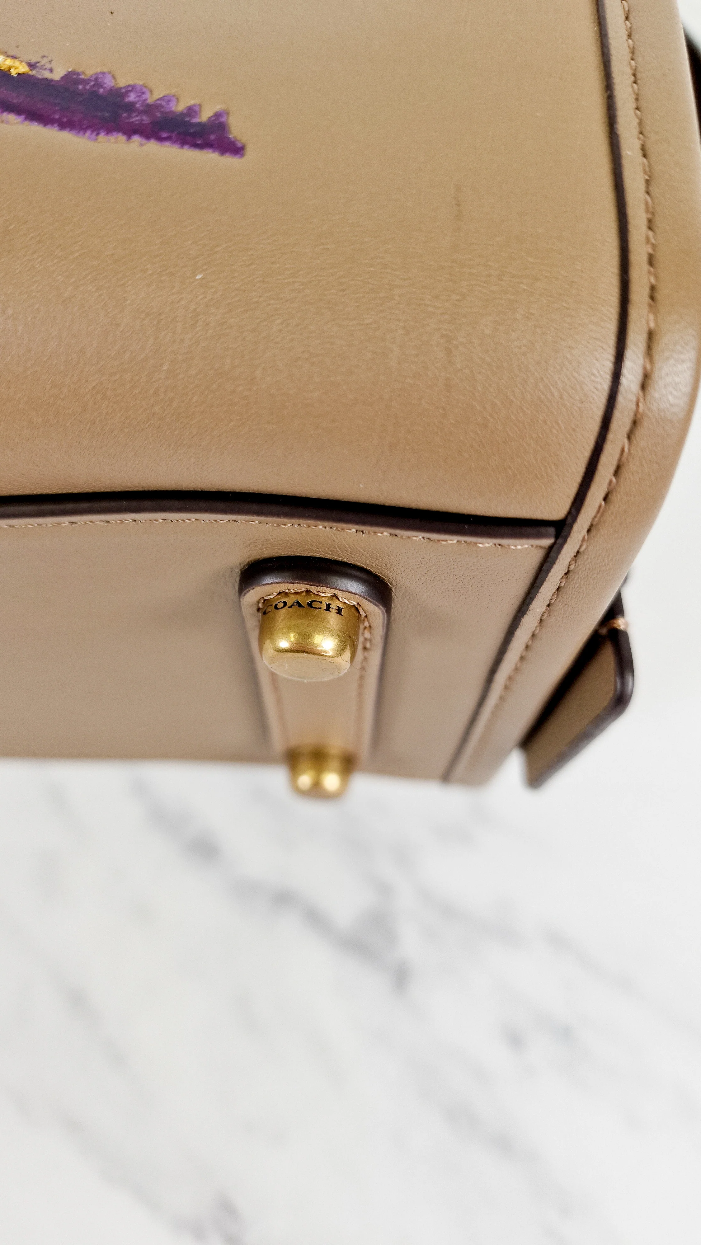 Coach x Jean-Michel Basquiat Rogue 25 Pez Dispenser Dinosaur Bag in Elm Leather & Suede - Handbag Crosbody Shoulder Bag in Taupe Beechwood - Coach 6889 - Image 14