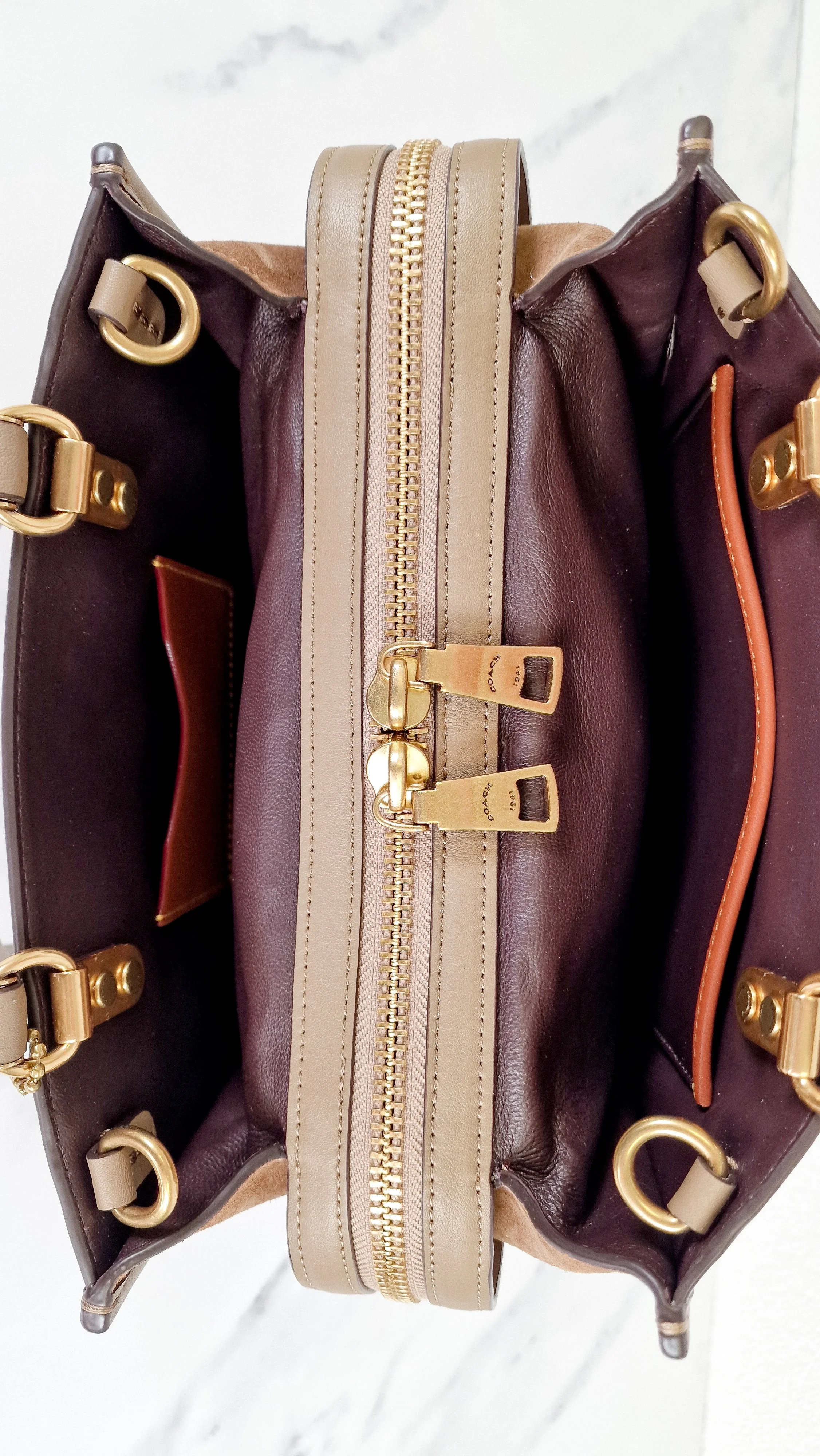 Coach x Jean-Michel Basquiat Rogue 25 Pez Dispenser Dinosaur Bag in Elm Leather & Suede - Handbag Crosbody Shoulder Bag in Taupe Beechwood - Coach 6889 - Image 16