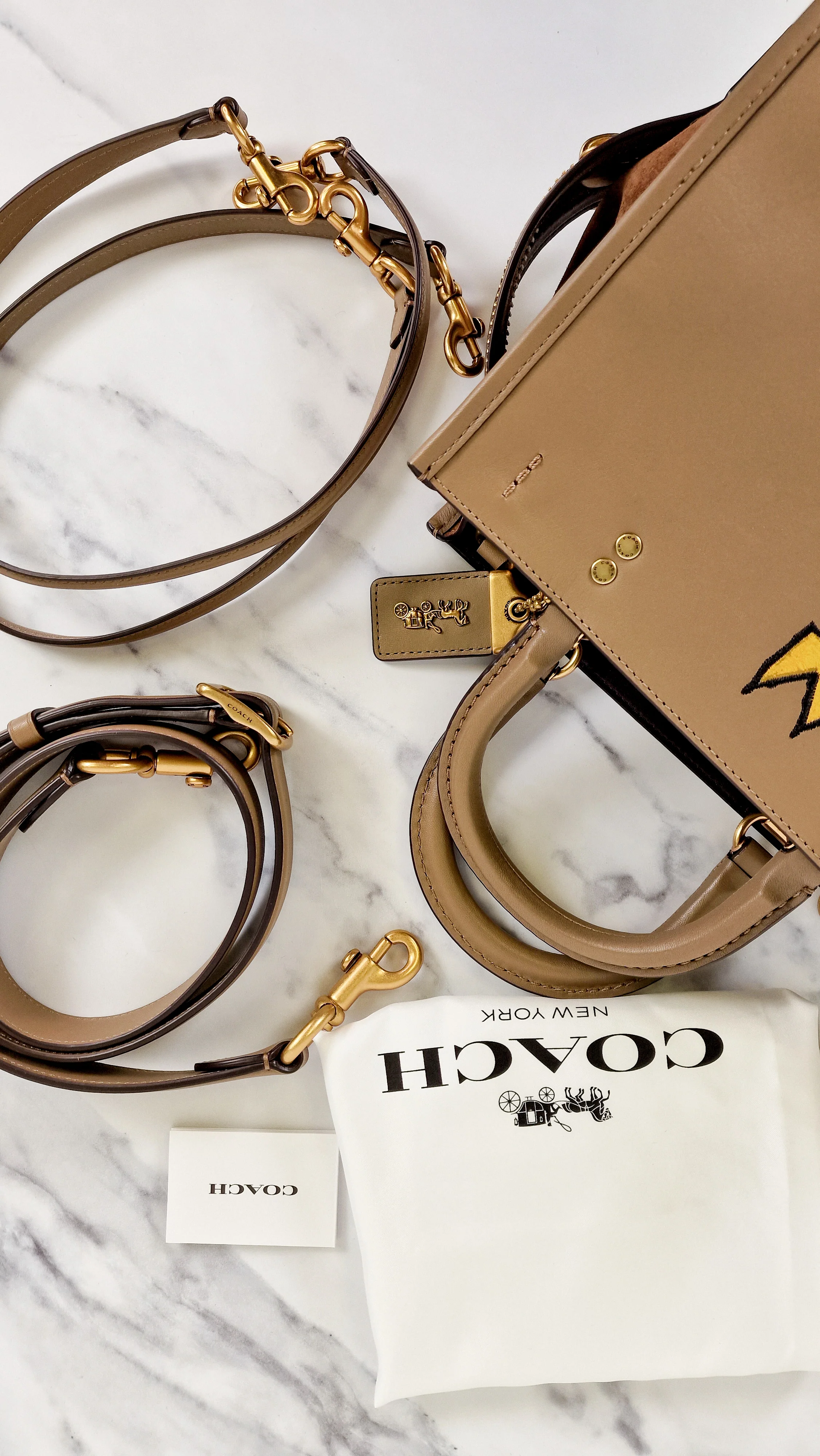 Coach x Jean-Michel Basquiat Rogue 25 Pez Dispenser Dinosaur Bag in Elm Leather & Suede - Handbag Crosbody Shoulder Bag in Taupe Beechwood - Coach 6889 - Image 19