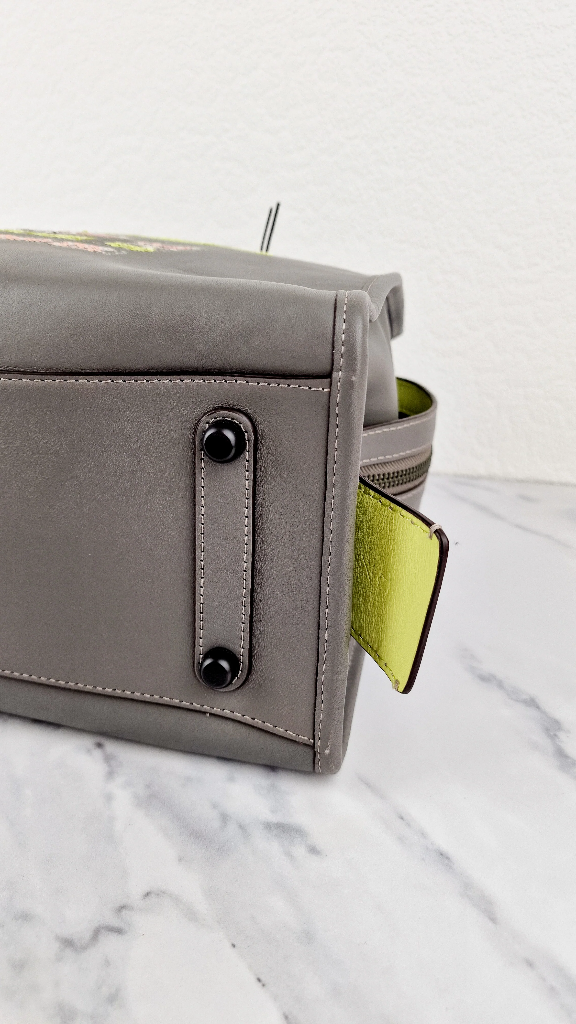 Coach Rogue 36 in Grey Glovetanned Leather with Car Embellishment - Shoulder Bag Handbag - Coach 58150 - Image 11