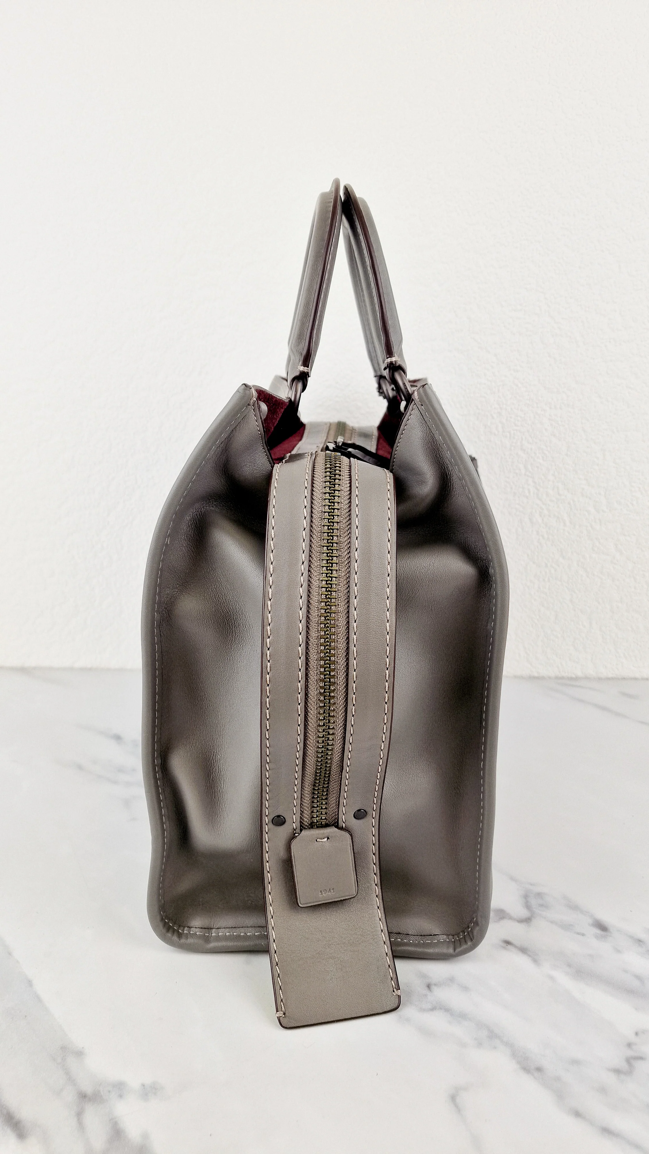 Coach Rogue 36 in Grey Glovetanned Leather with Car Embellishment - Shoulder Bag Handbag - Coach 58150 - Image 8