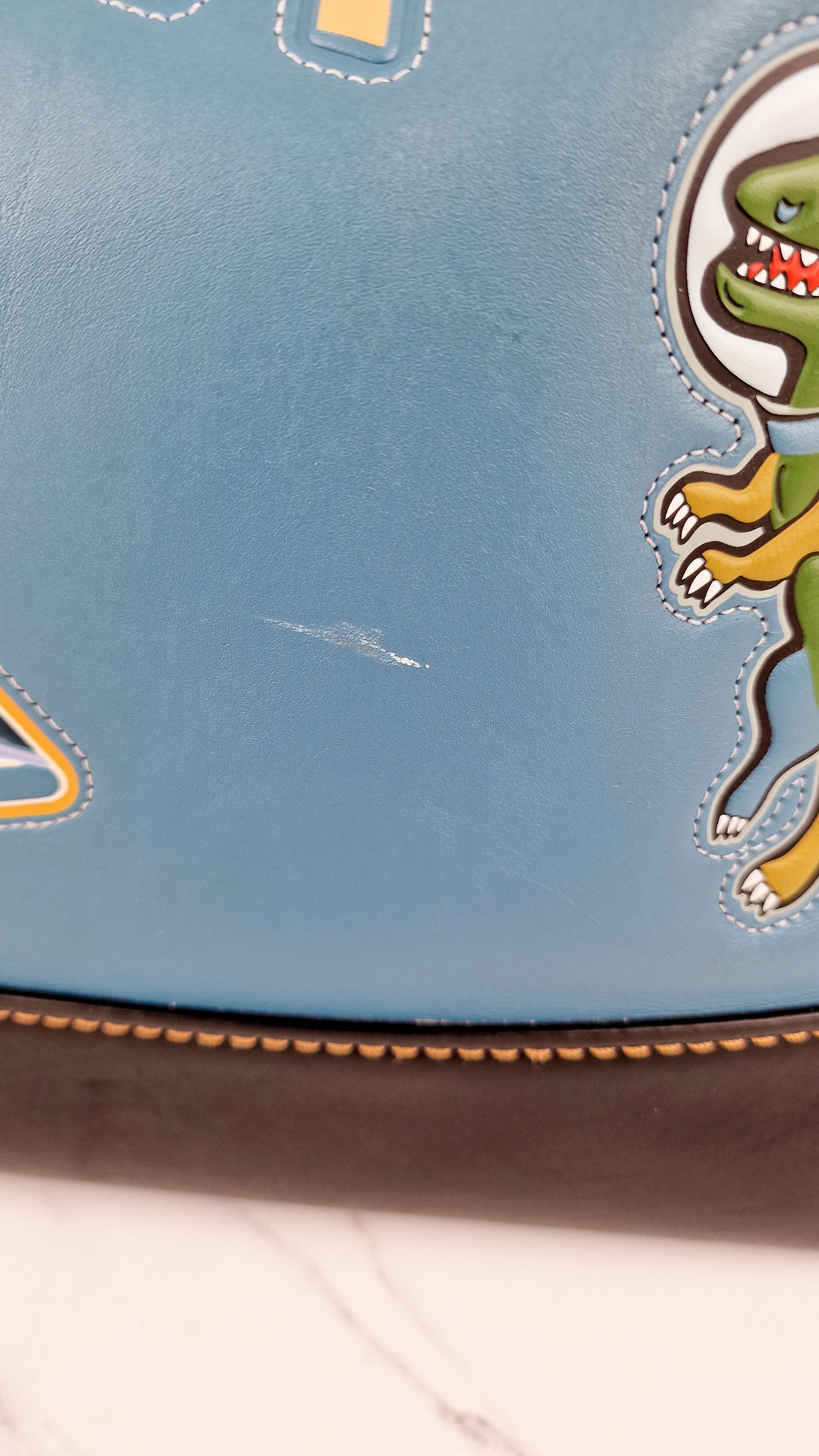 RARE Coach 1941 Gotham Tote with Space Patches Nasa Bag With Space Rexy in Blue & Black Leather Colorblock - Coach 11487 - Image 7