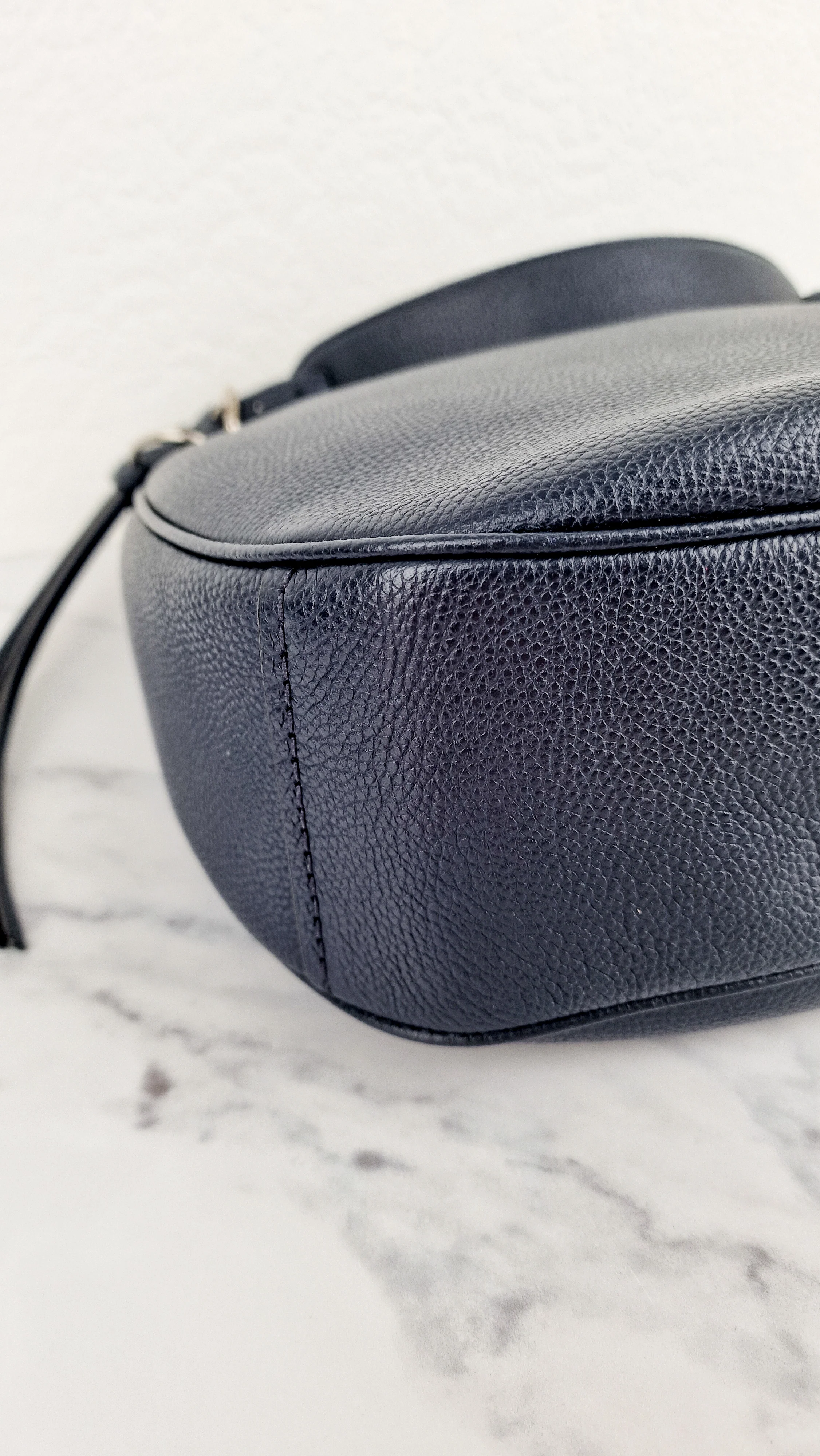 Coach Sutton Hobo Bag in Navy Blue Pebble Leather - Shoulder Bag - Coach 35593 - Image 12