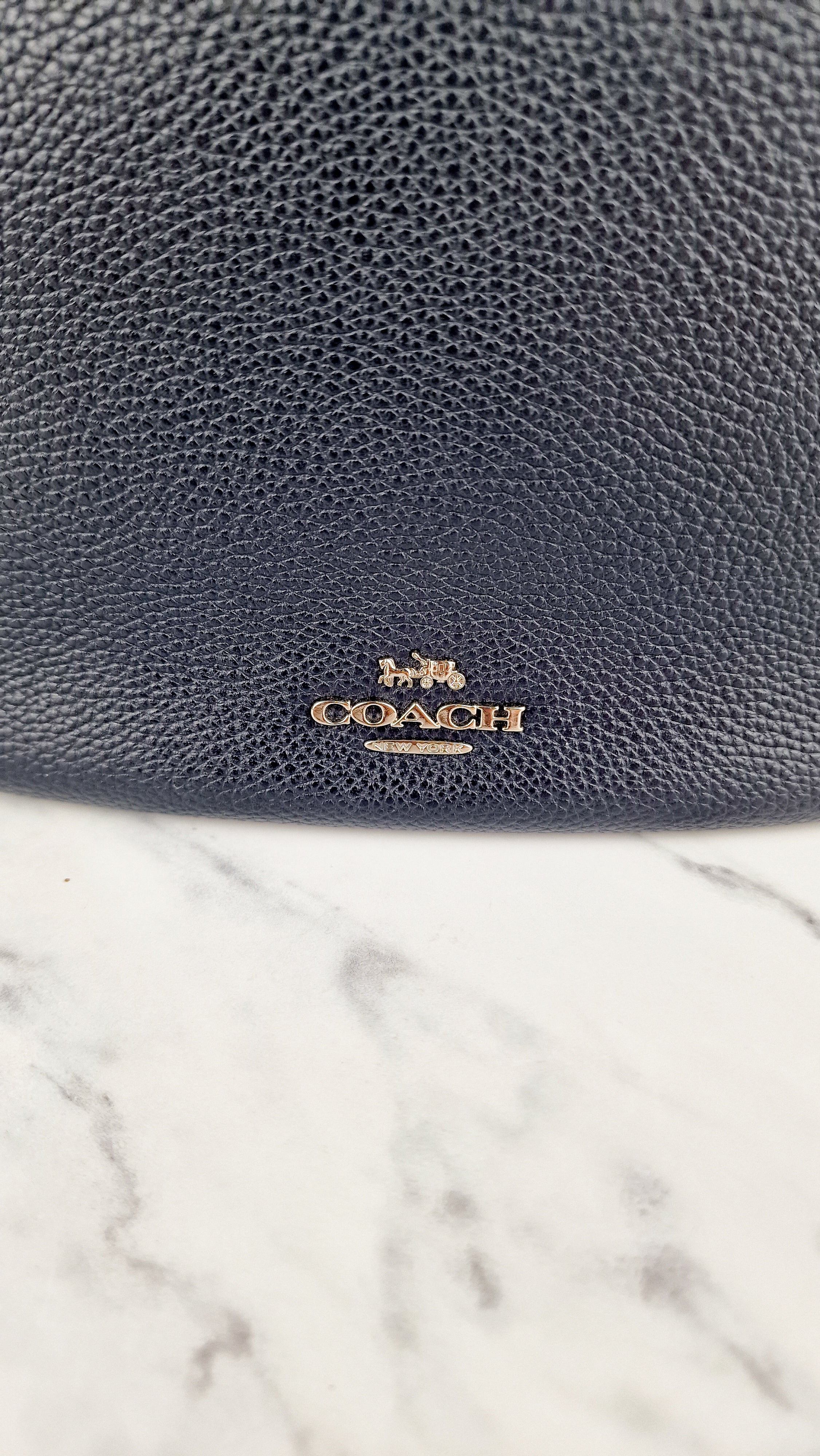 Coach Sutton Hobo Bag in Navy Blue Pebble Leather - Shoulder Bag - Coach 35593 - Image 2