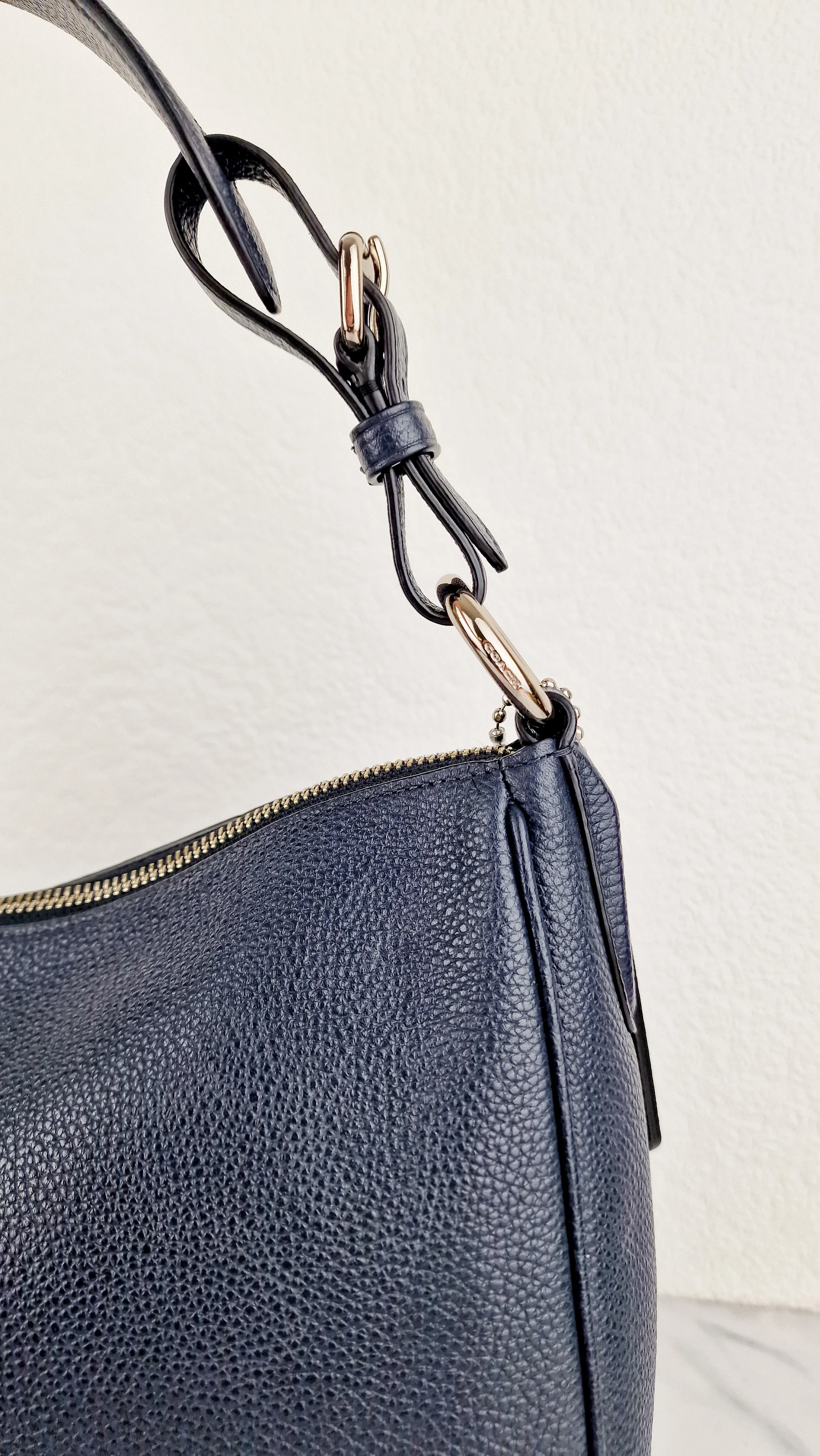 Coach Sutton Hobo Bag in Navy Blue Pebble Leather - Shoulder Bag - Coach 35593 - Image 4