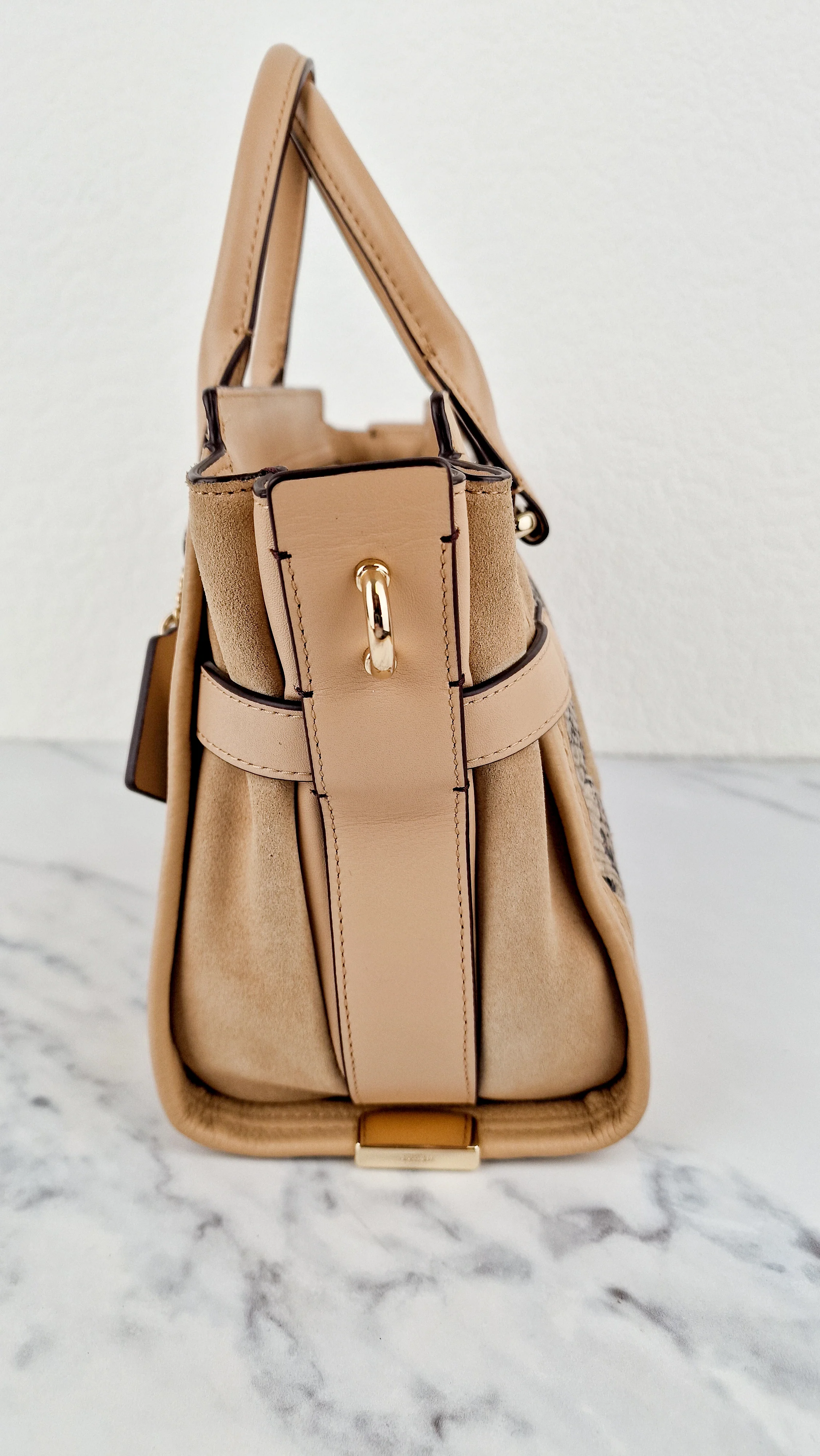 Coach Swagger 27 Patchwork Beechwood Patchwork & Snake Embossed Leather & Suede - Coach 37188 - Image 6