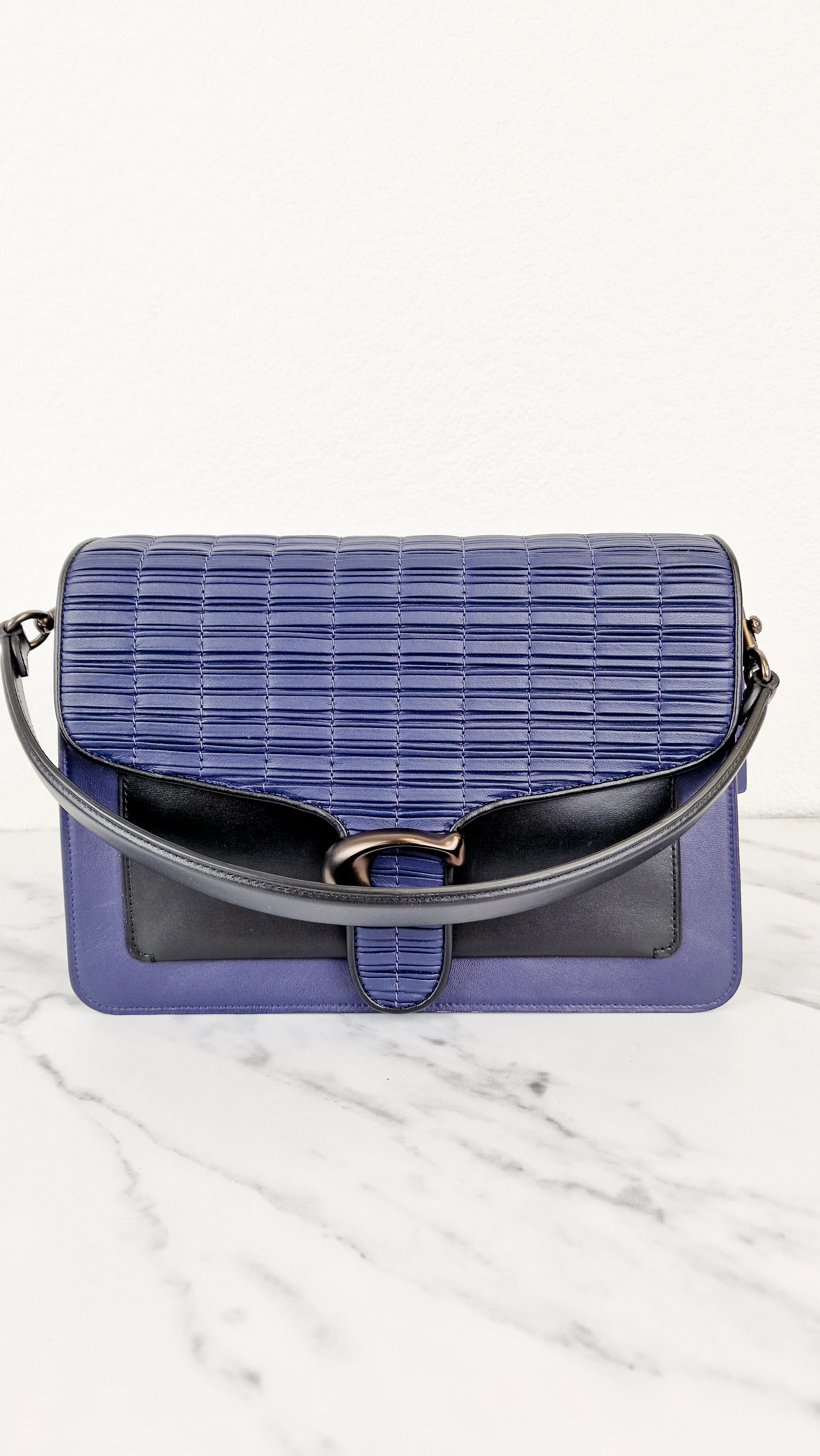 Coach Tabby Sample Bag with Ruched Pleating in Cadet Blue and Black Leather - Handbag - Image 2