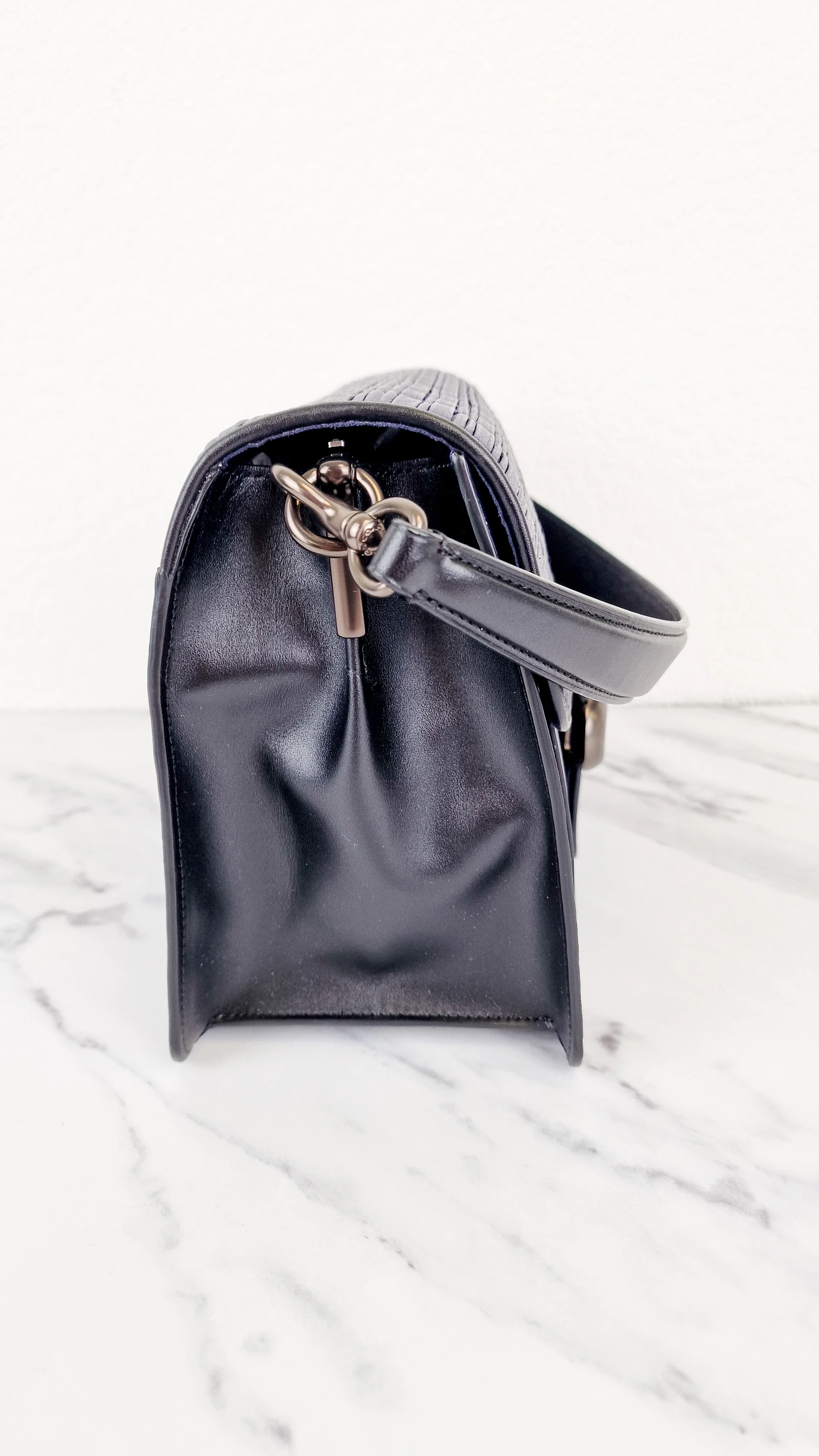 Coach Tabby Sample Bag with Ruched Pleating in Cadet Blue and Black Leather - Handbag - Image 4