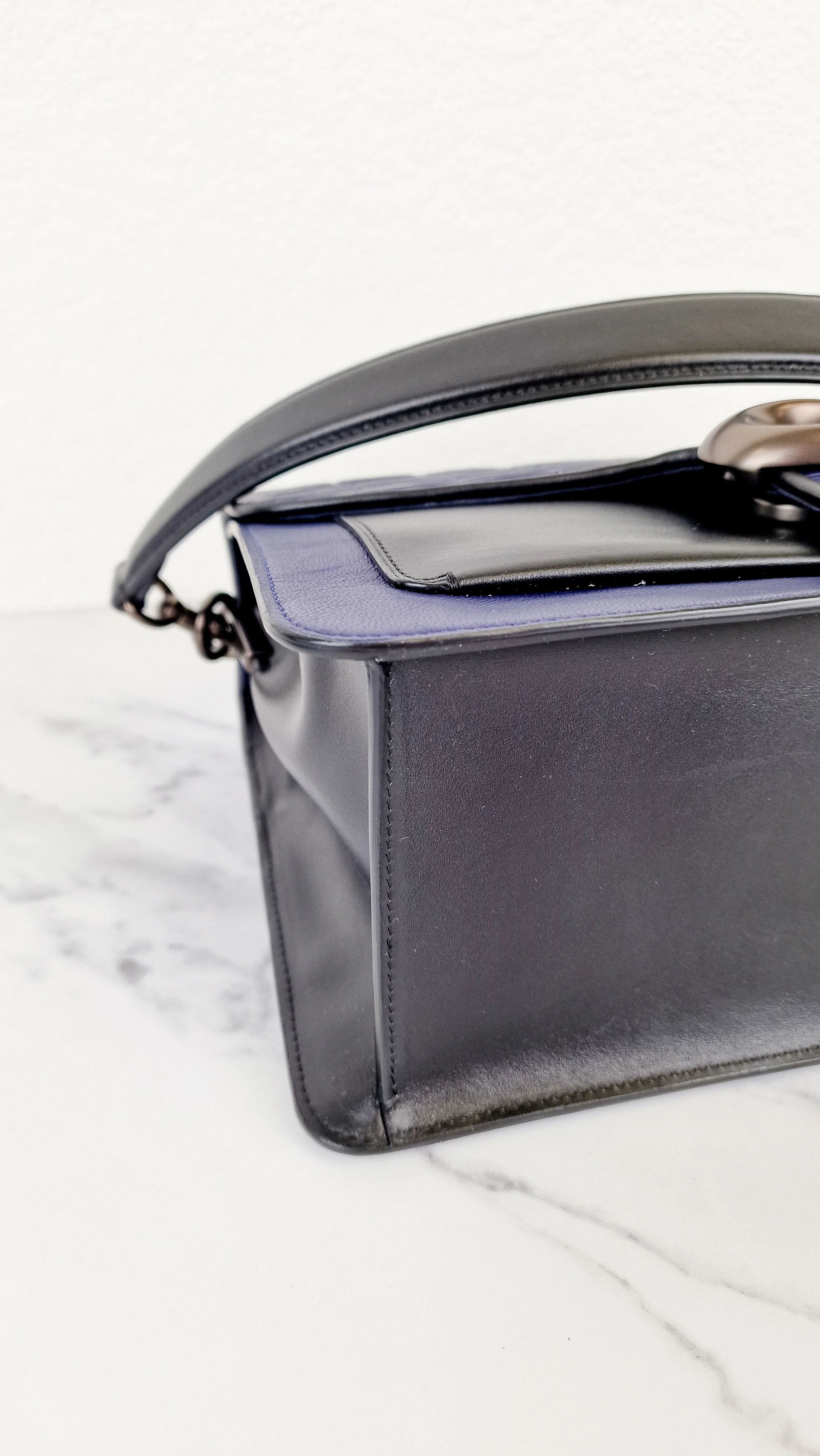 Coach Tabby Sample Bag with Ruched Pleating in Cadet Blue and Black Leather - Handbag - Image 7