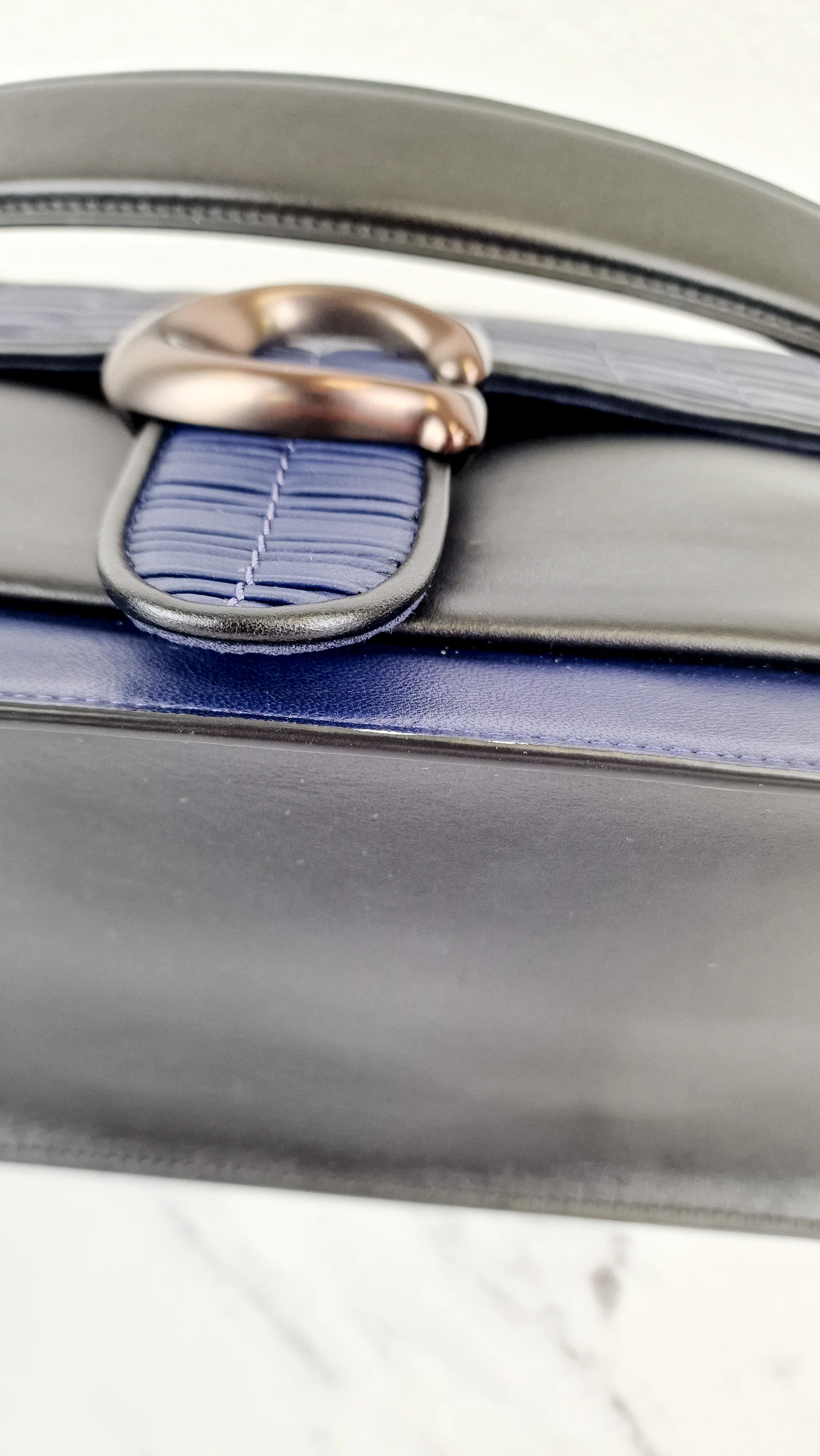 Coach Tabby Sample Bag with Ruched Pleating in Cadet Blue and Black Leather - Handbag - Image 9