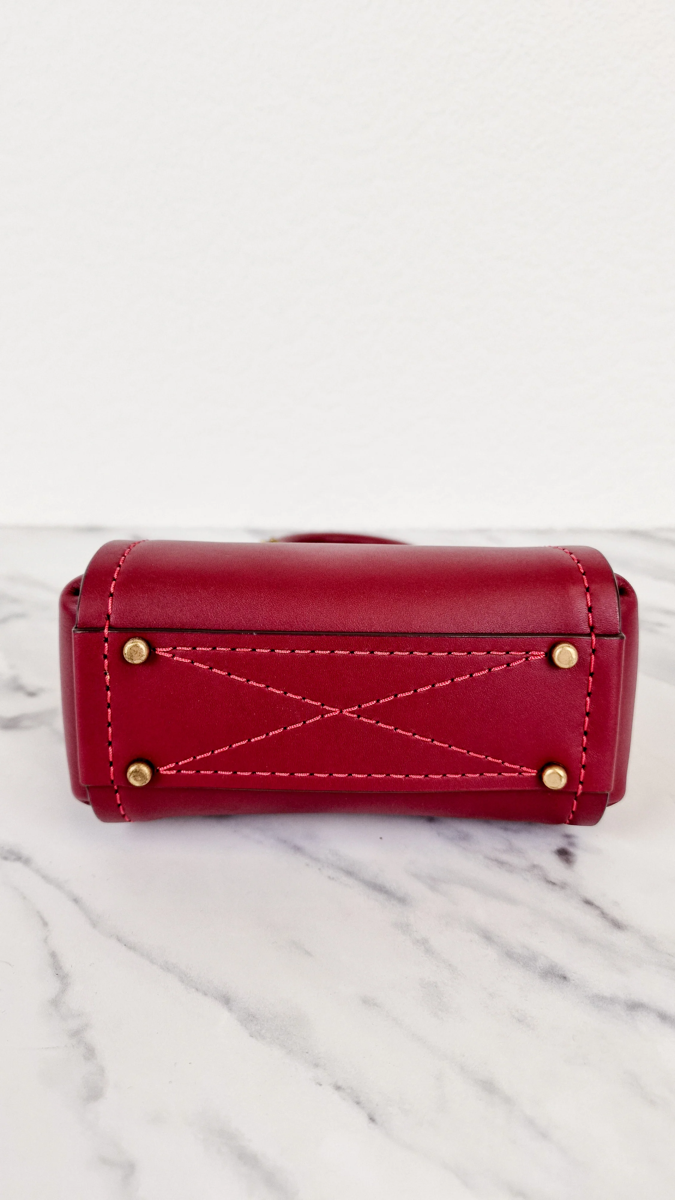 Coach 1941 Troupe Tote 16 in Deep Red Smooth Leather - Crossbody Mini Bag Handbag - Coach 79401 - Image 10