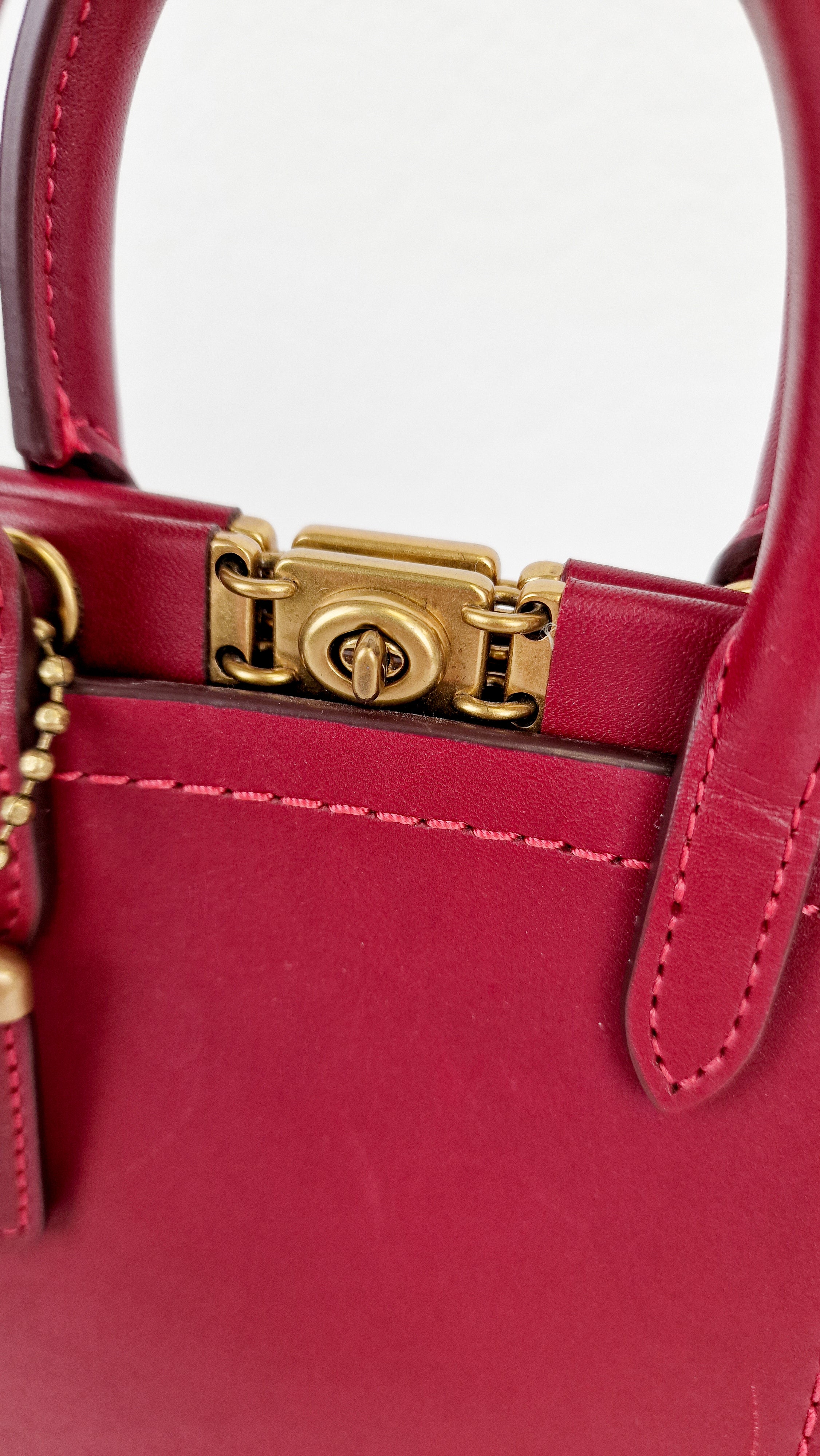 Coach 1941 Troupe Tote 16 in Deep Red Smooth Leather - Crossbody Mini Bag Handbag - Coach 79401 - Image 3