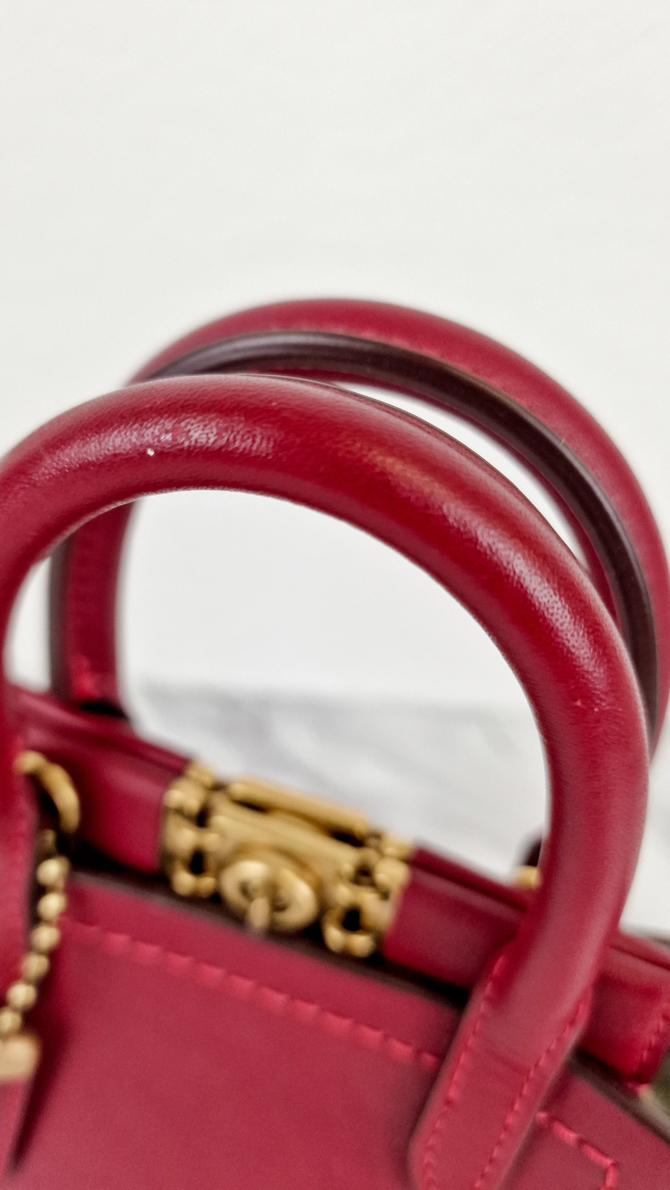 Coach 1941 Troupe Tote 16 in Deep Red Smooth Leather - Crossbody Mini Bag Handbag - Coach 79401 - Image 4