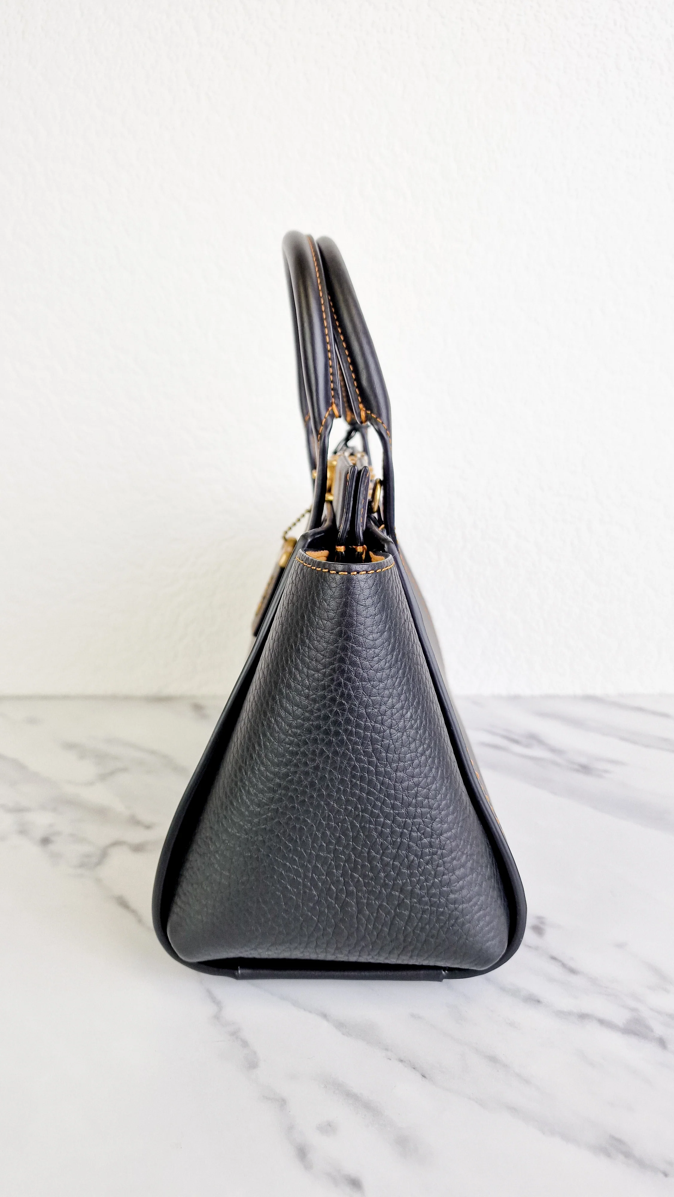 Coach 1941 Troupe Carryall in Black Smooth & Pebbled Leather - Handbag Tote Crossbody Bag - Coach 78159 - Image 6