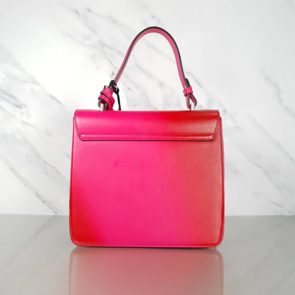 Versace DV One Pink & Red Handbag with Top Handle & Flower LIMITED EDITION - Image 3