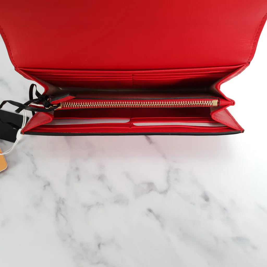 Versace DV One Wallet in Red Nappa Leather with Medusa Clasp - Clutch Purse - Image 11
