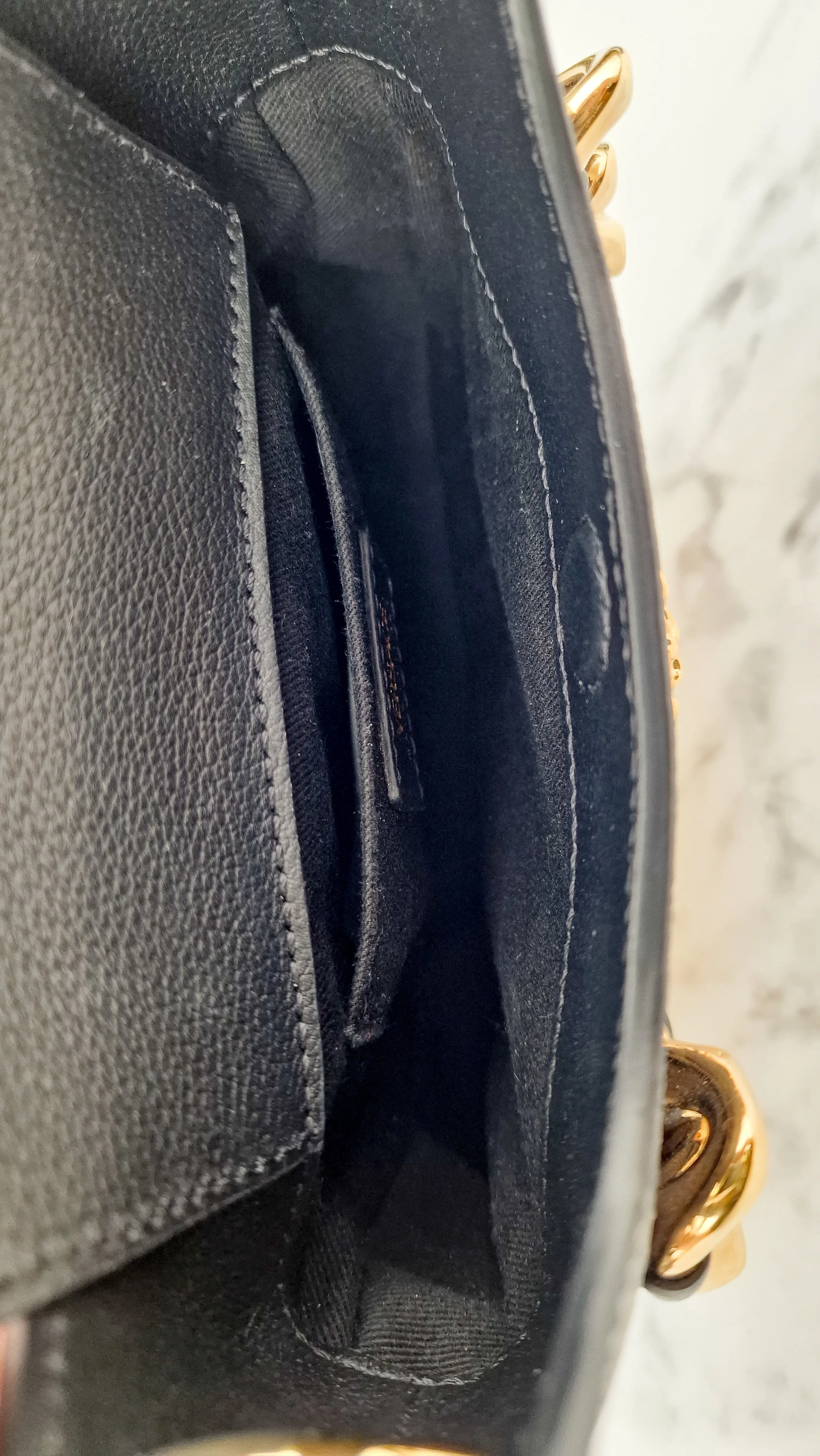 Versace La Medusa Hobo Bag in Black Calf Leather With Gold Chunky Chain & Medusa Head Curved - Image 14