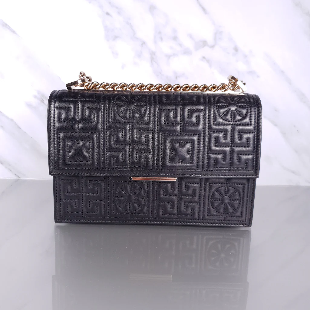 Versace Shoulder Flap Bag in Quilted Nappa Leather With Chain Details The Greek - Image 3