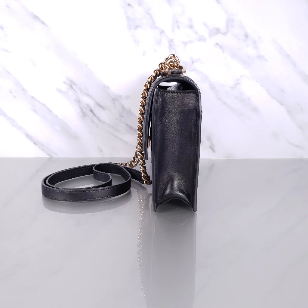 Versace Shoulder Flap Bag in Quilted Nappa Leather With Chain Details The Greek - Image 5