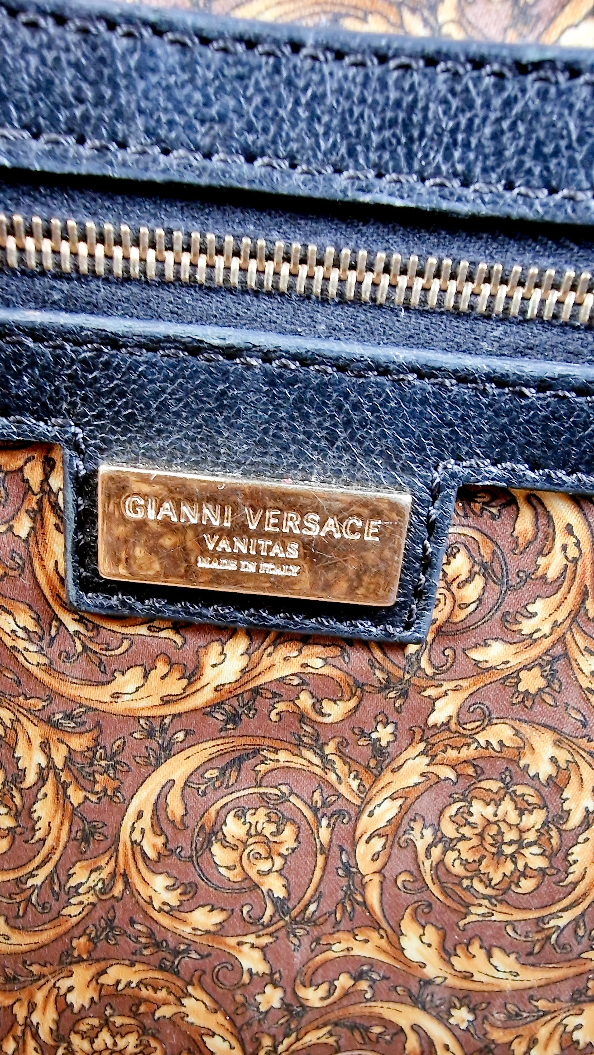 Versace Vanitas Altea Baroque Quilted Leather Black Handbag with Medusa Tassel - Image 16