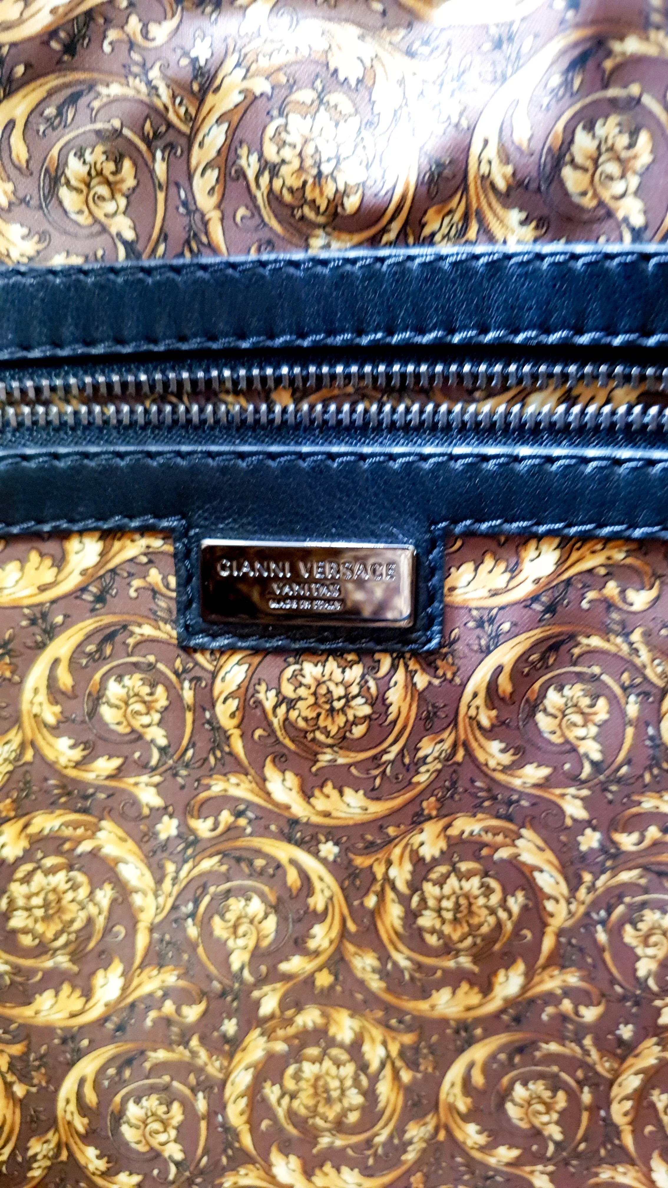 Versace Vanitas Baroque Quilted Velvet Tote With Snakeskin Handles - Black Handbag Shoulder Bag Work Bag with Medusa Charm - Image 10