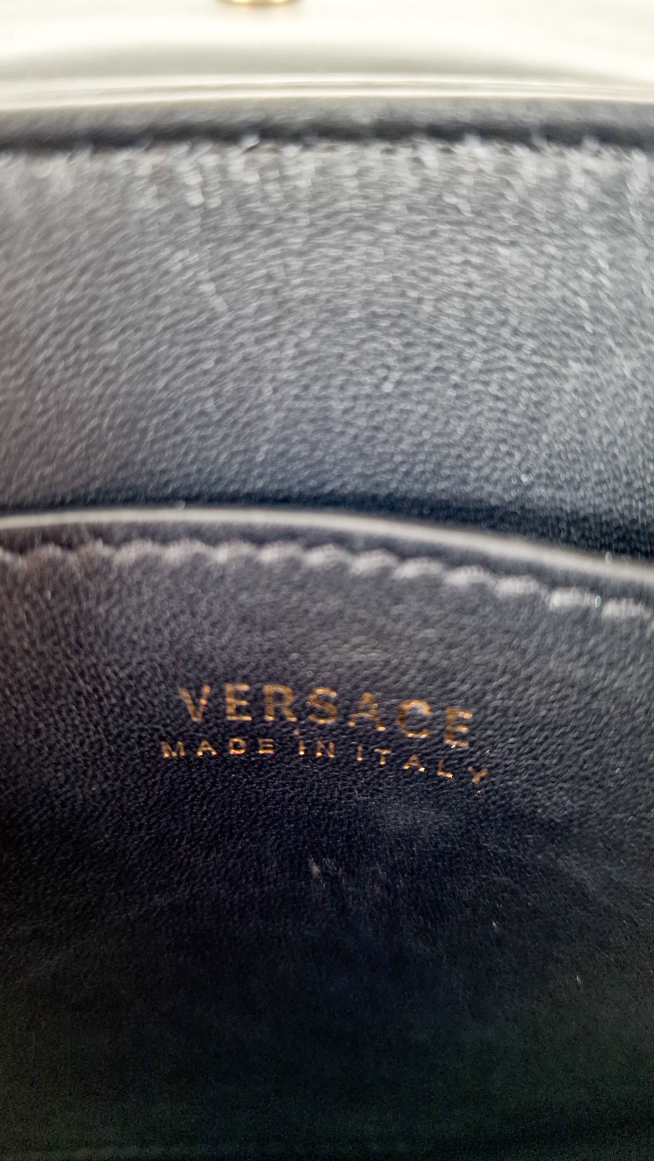 Versace Virtus Western Stud Flap Bag Clutch With Gold Chain in Black Smooth Leather - Crossbody Shoulder Bag - Image 15