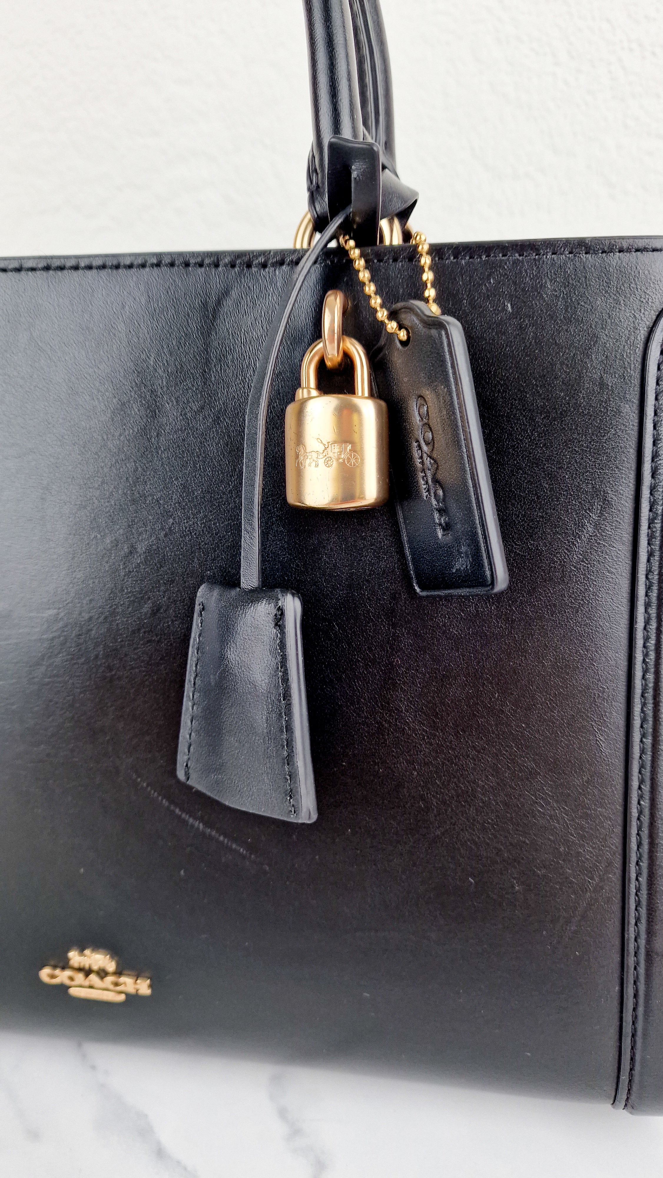 Coach Zoe Carryall Handbag in Smooth Black Leather - Coach F49500 - Image 2