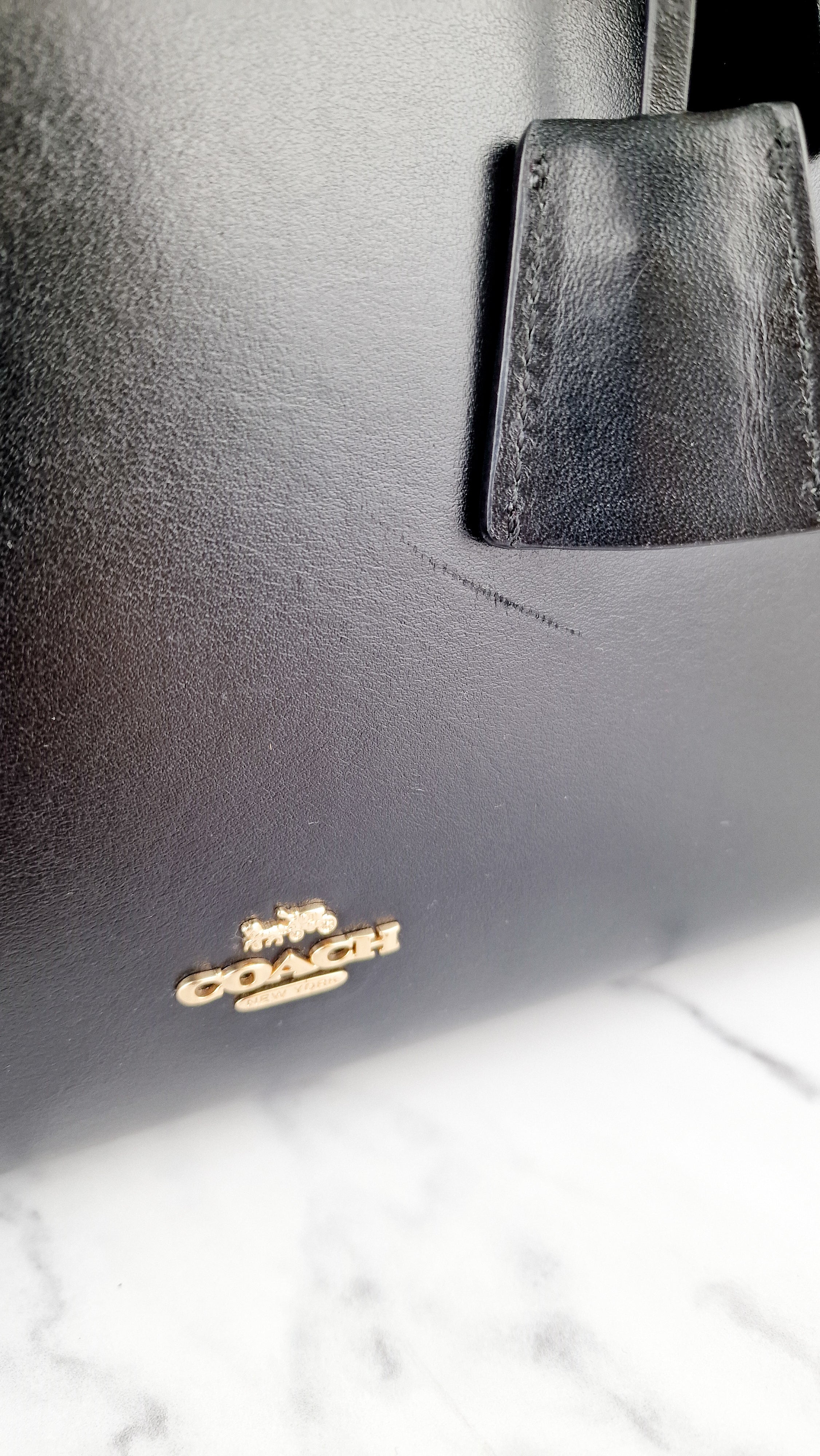 Coach Zoe Carryall Handbag in Smooth Black Leather - Coach F49500 - Image 9
